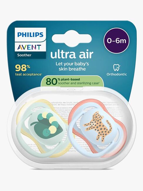 Philips Avent Ultra Air Schnuller 0–6m 2er-Pack, Blau/Hellgrün