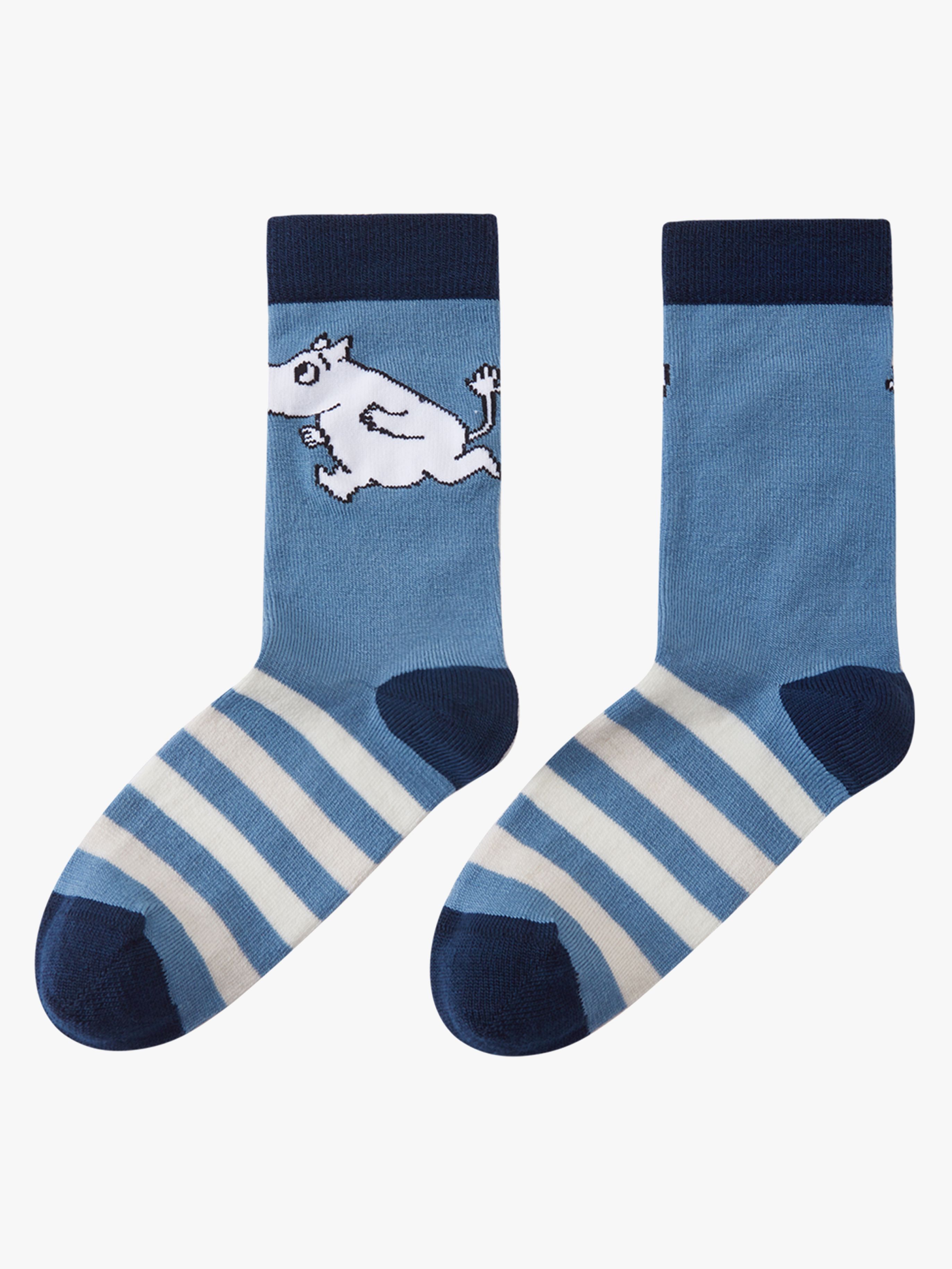 Moomin Gestreifte Wollsocken, Blue Ocean, 26-29