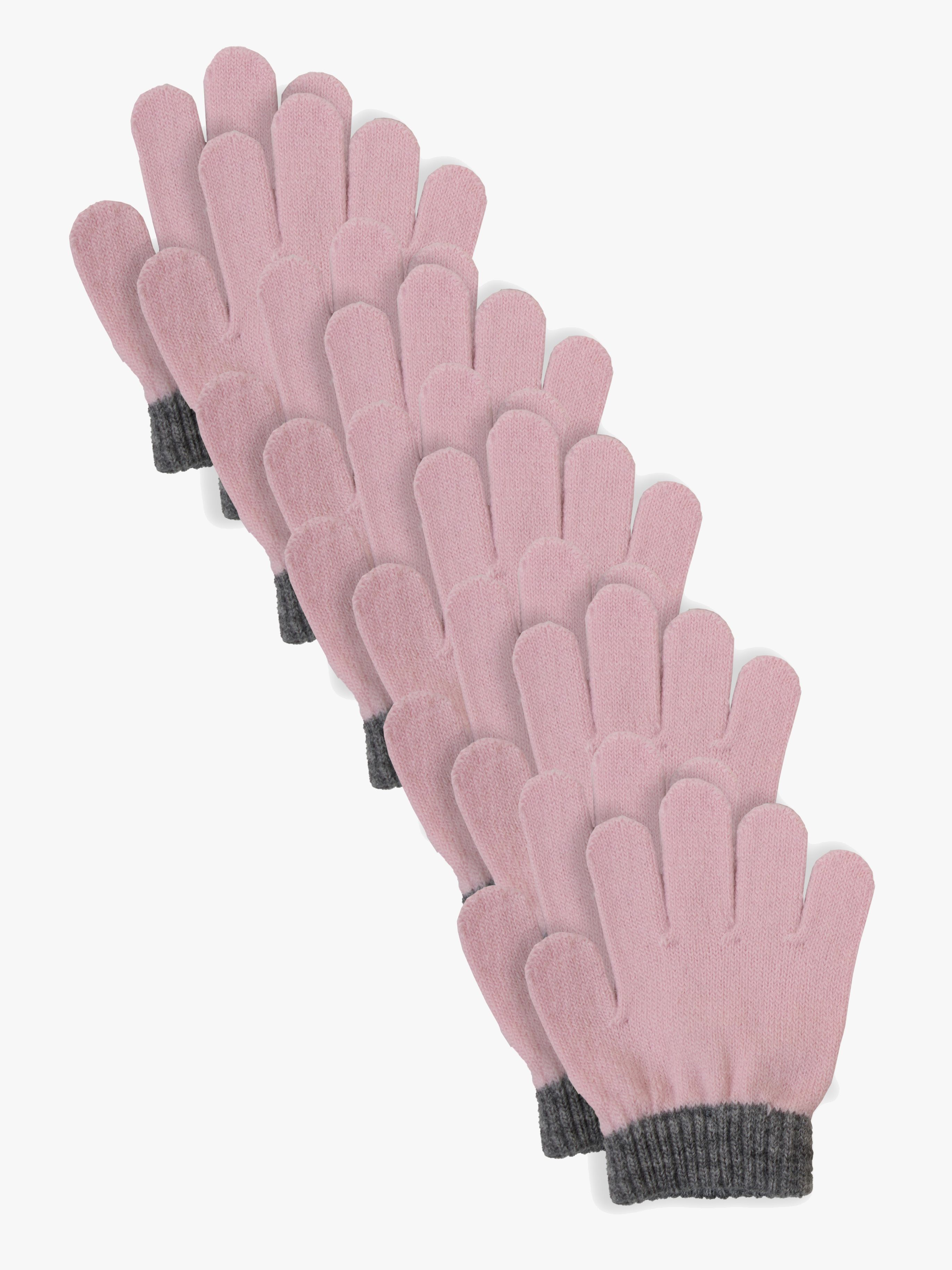 Sundsvall Handschuhe Wollmischung 5er-Pack, Pink / Anthracite, 2-5 Jahre