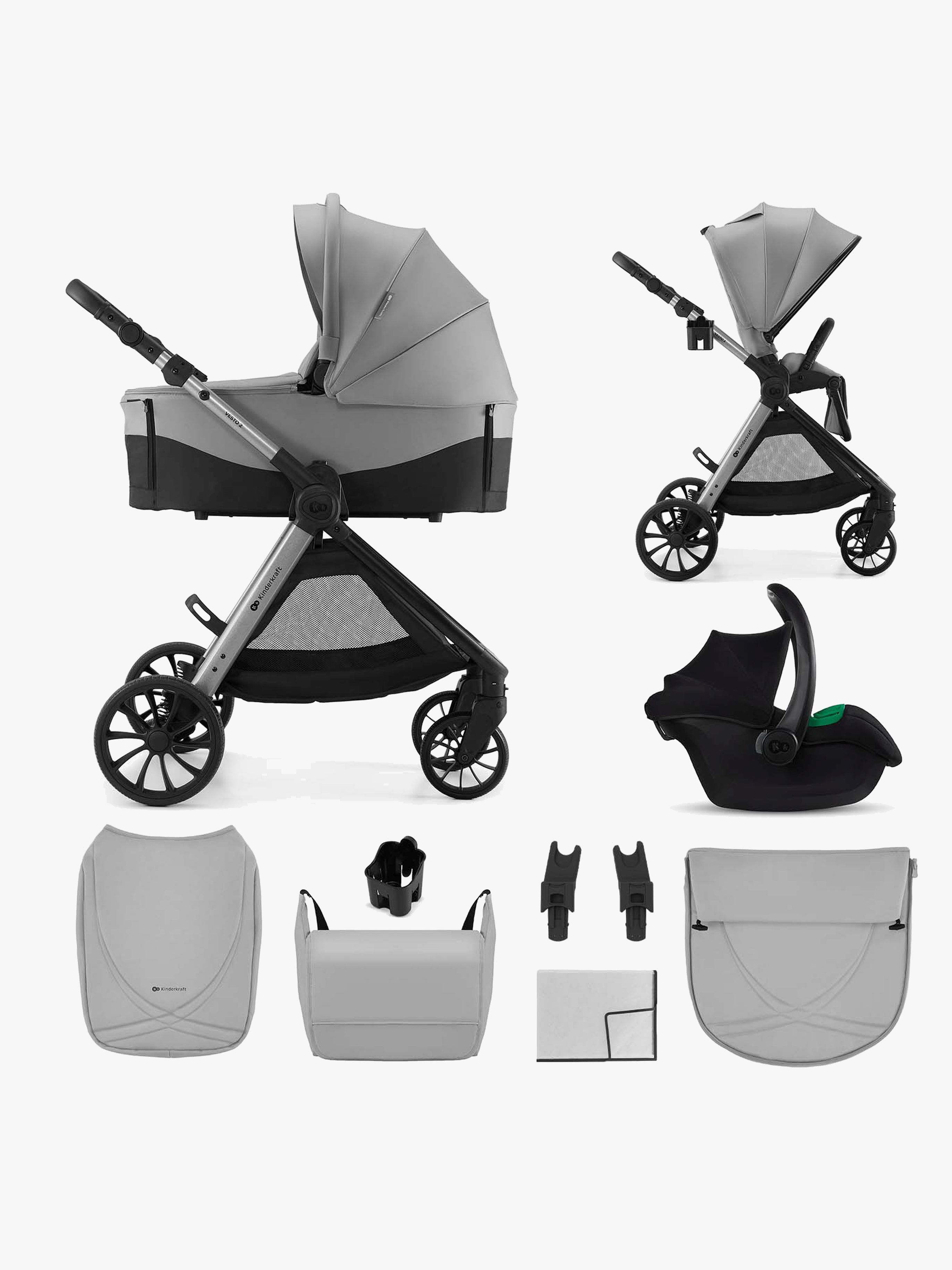 Vesto 2 3-in-1 Kombikinderwagen, Grey