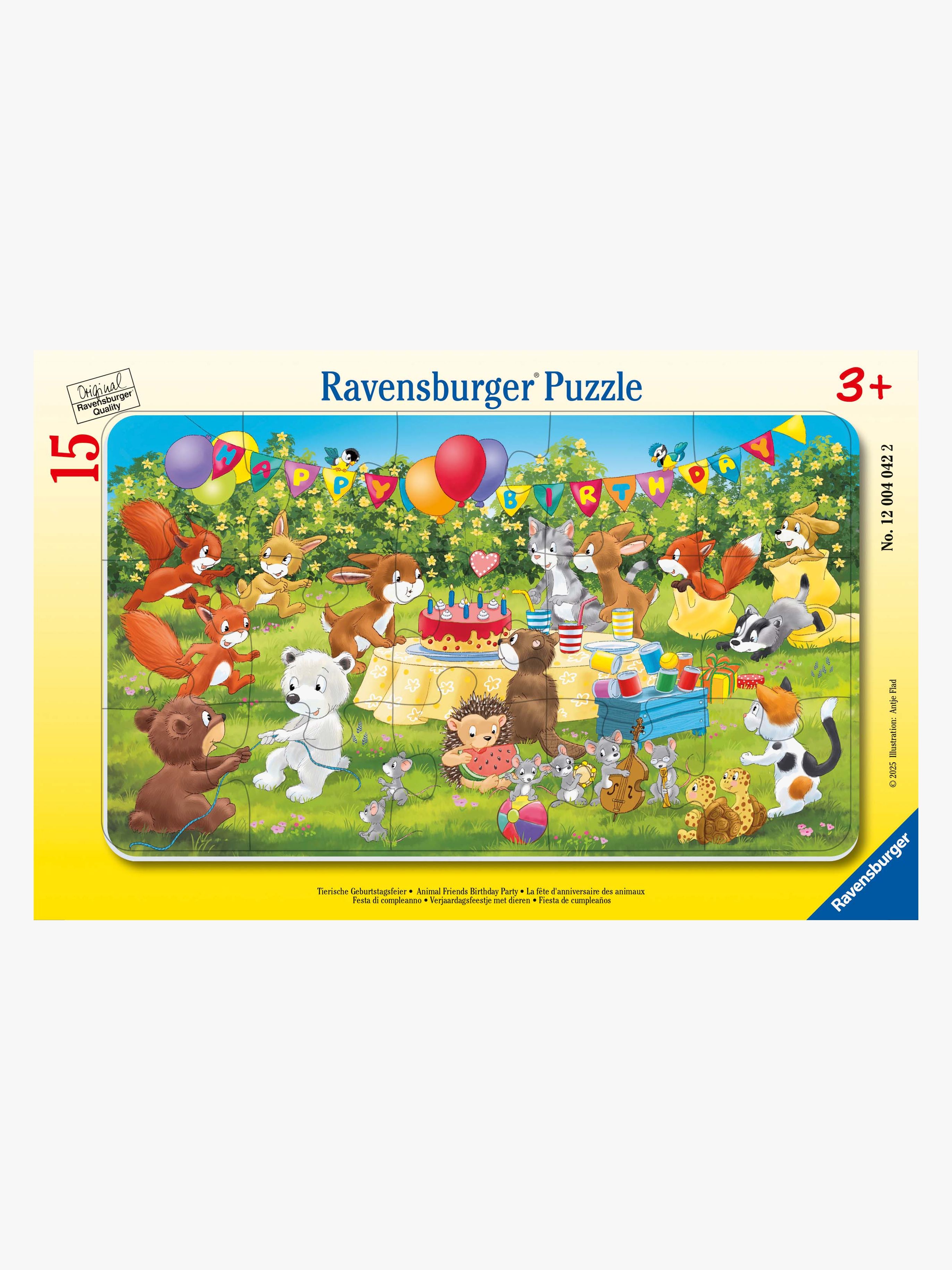 Rahmenpuzzle Geburtstagsparty der Tiere 15 Teile