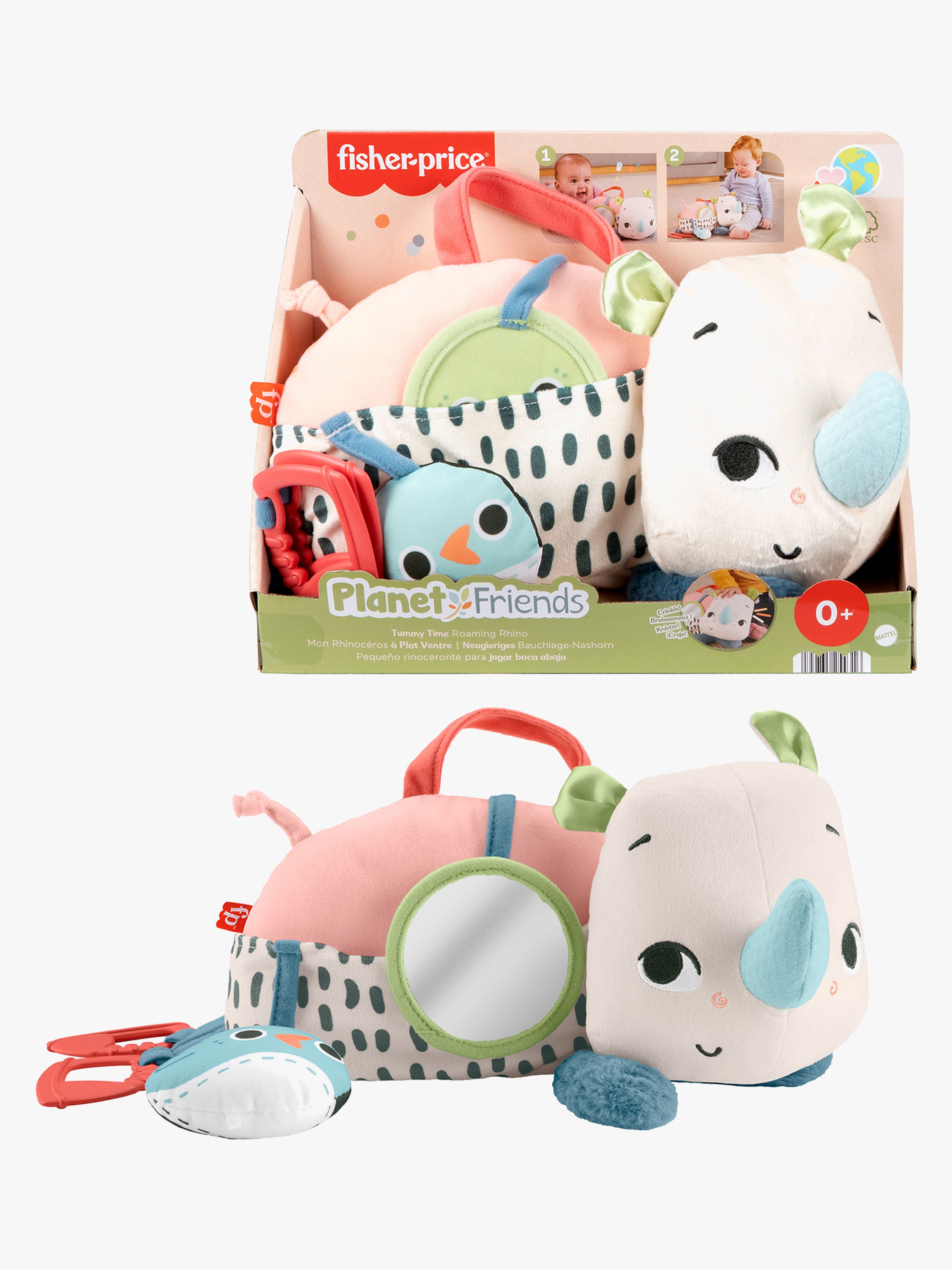 Fischer-Price Tummy Time Roaming Rhino Aktivitätsspielzeug, Babyspielzeug