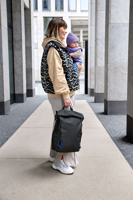 Lässig Outdoor Wickeltasche Rucksack mit Roll-Top-Öffnung, Black