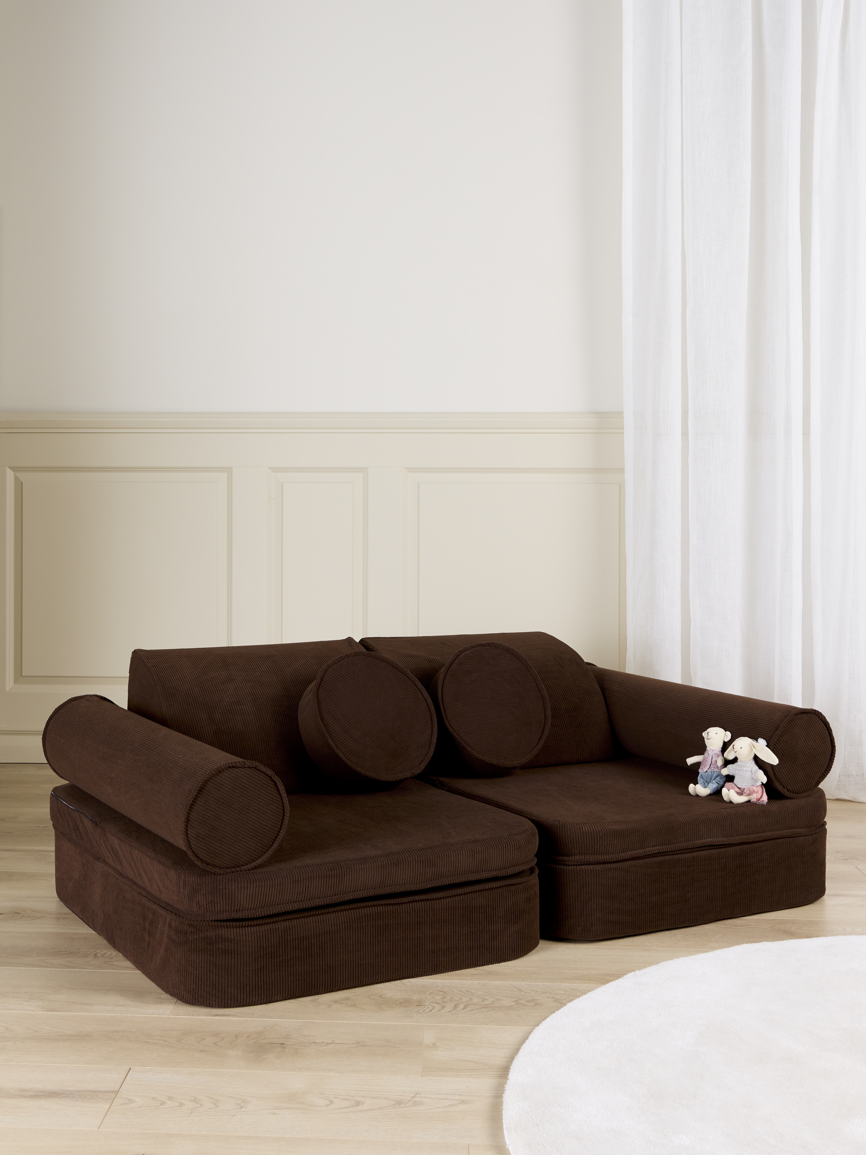 BEN Zusammenbaubares Sofa, Brown, Kindersofa, Kindercouch, Kinder