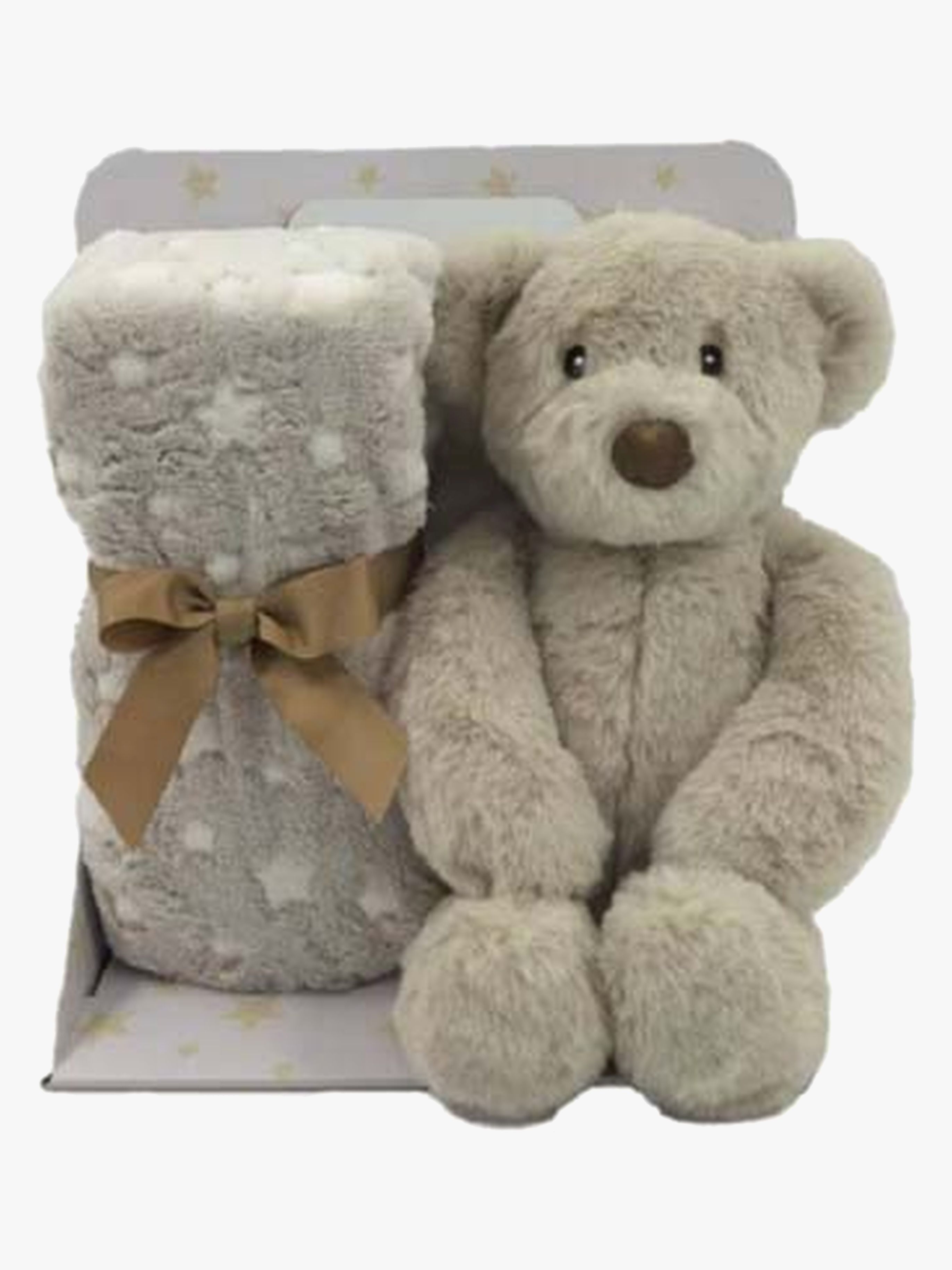 Fleecedecke und Kuscheltier Teddybär, Beige