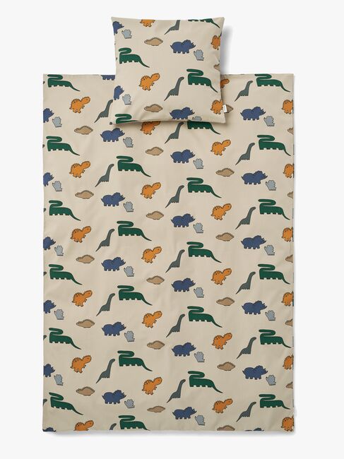 LIEWOOD Ingeborg Bettwäsche 100x135 Babybett, Dinosaurs/Mist