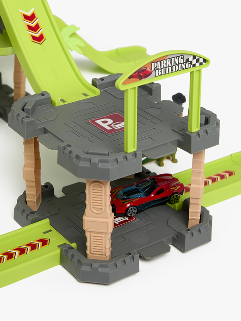 Alex's Garage Dinosaur Autorennbahn & Garage XL