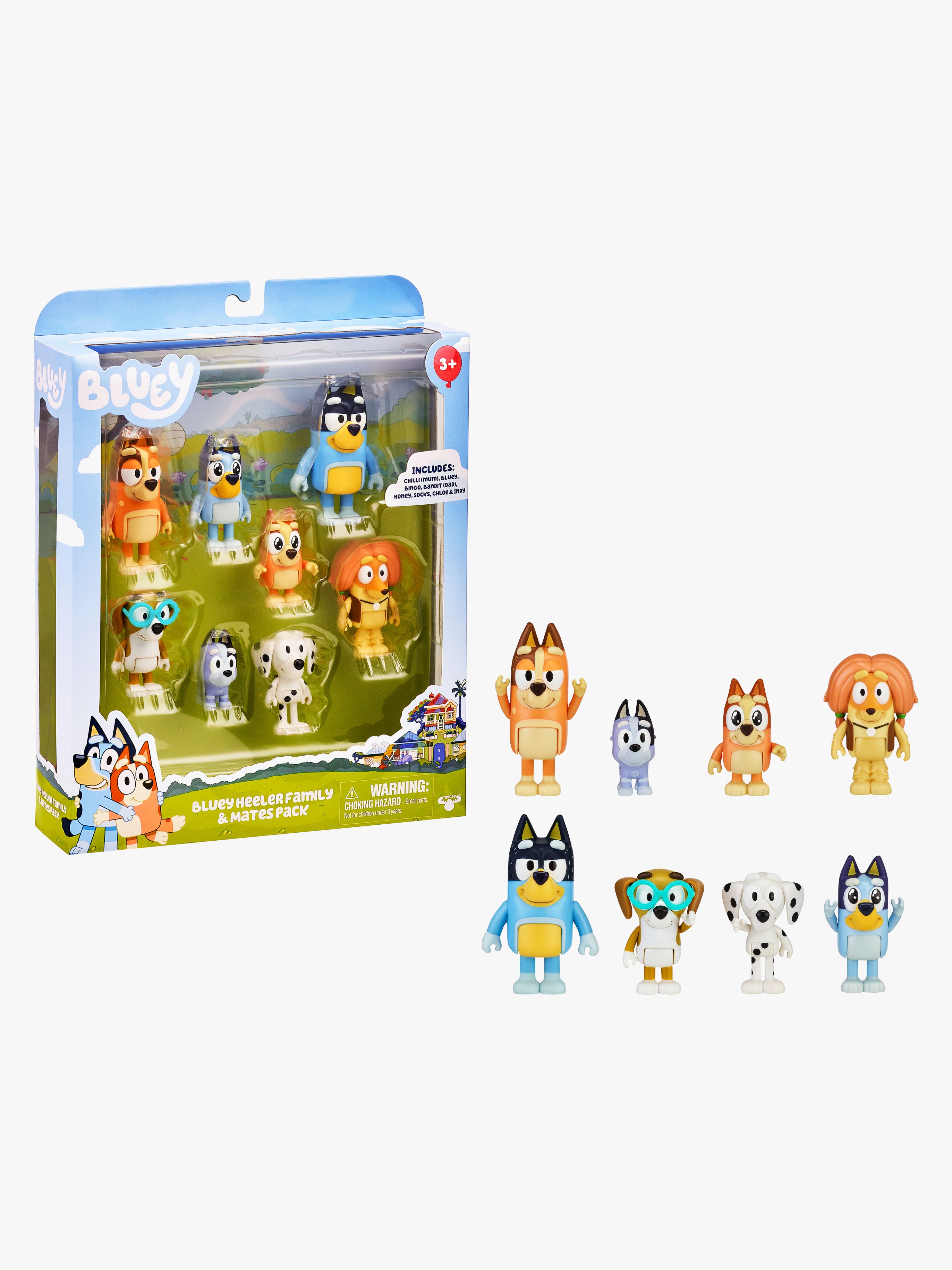 Bluey Figurenset Familie &  Freunde 8er-Pack