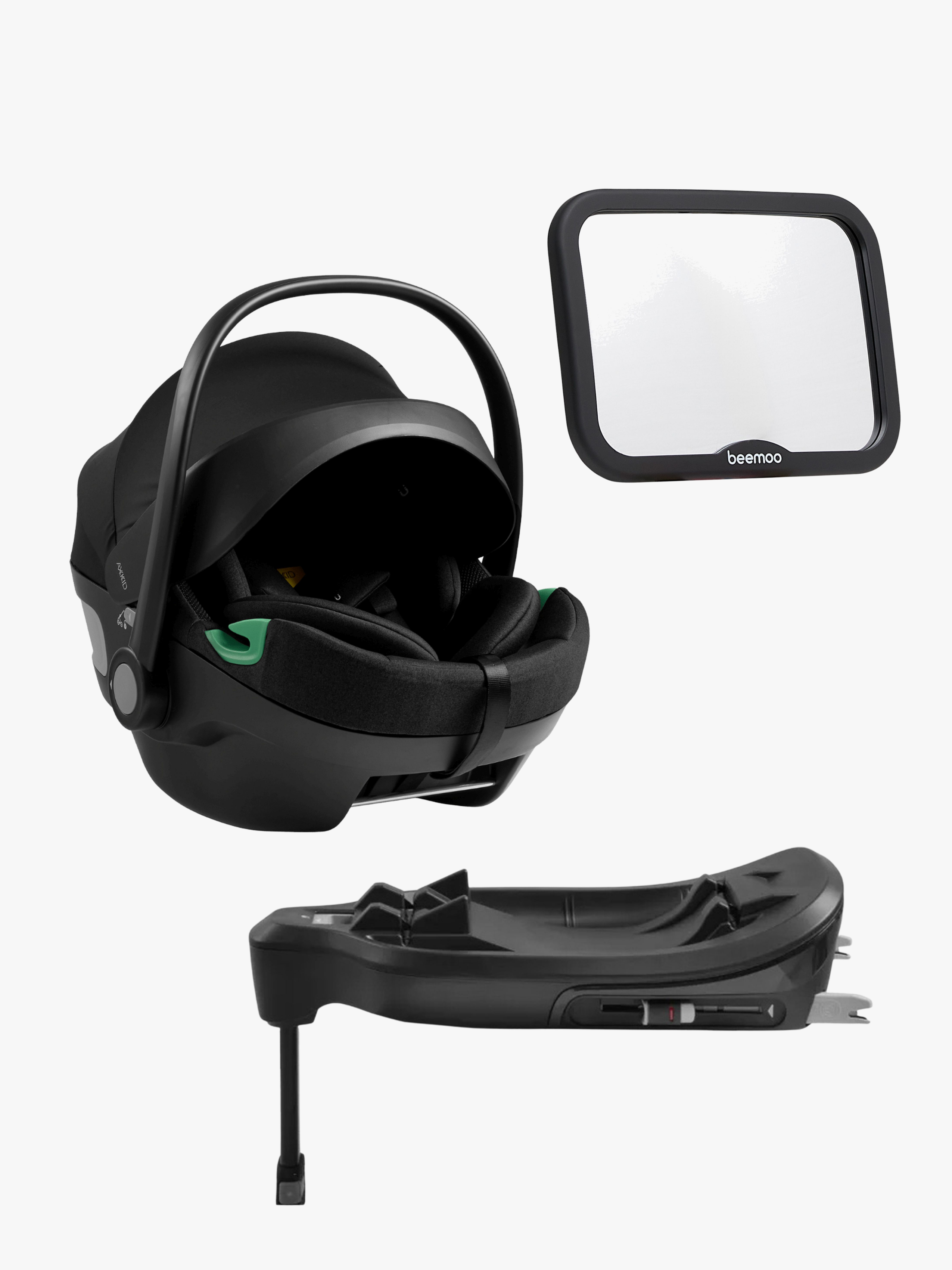 GOKID Babyschale inkl. Basis & Autospiegel, Coastal Storm Black