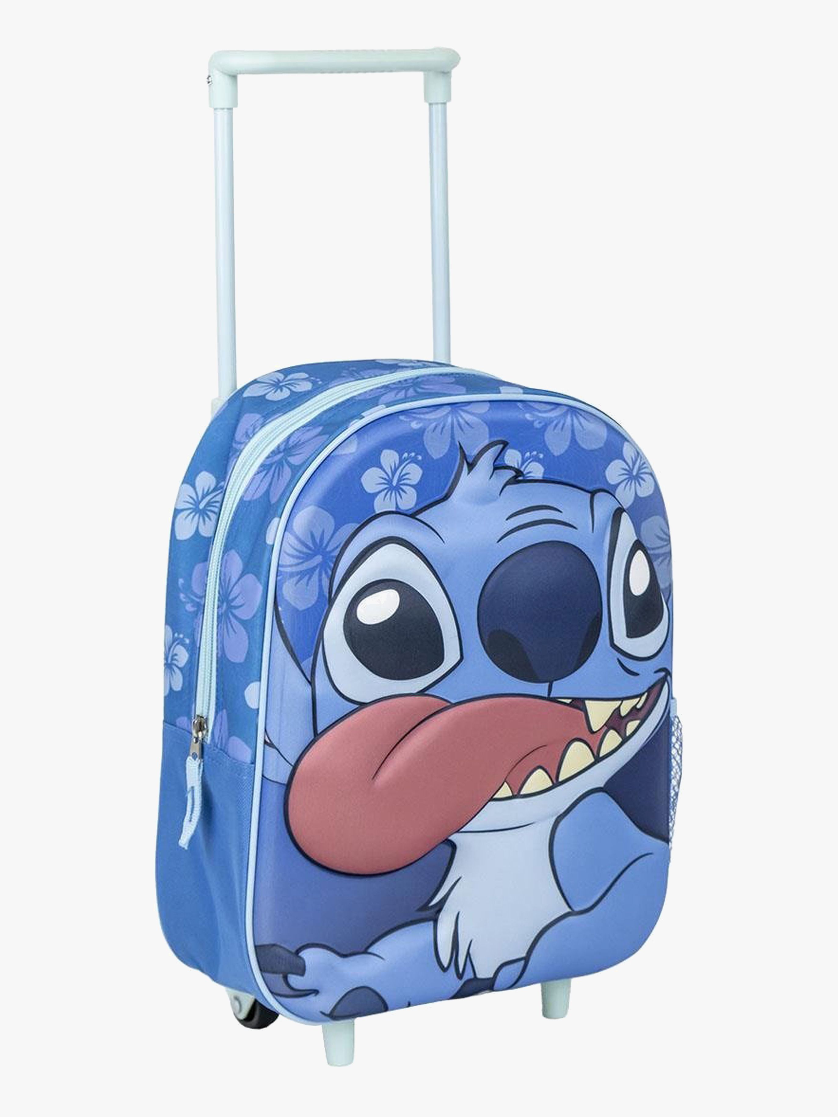 Disney Stitch Kids Kinder Rucksack Trolley 3D, Blau