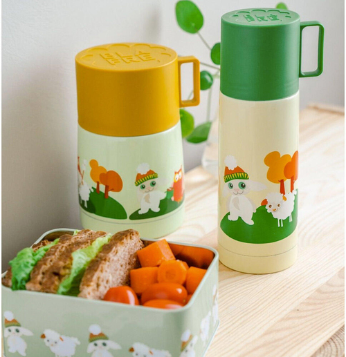 Blafre Isolierflasche Ausflug des kleinen Kaninchens, Grün