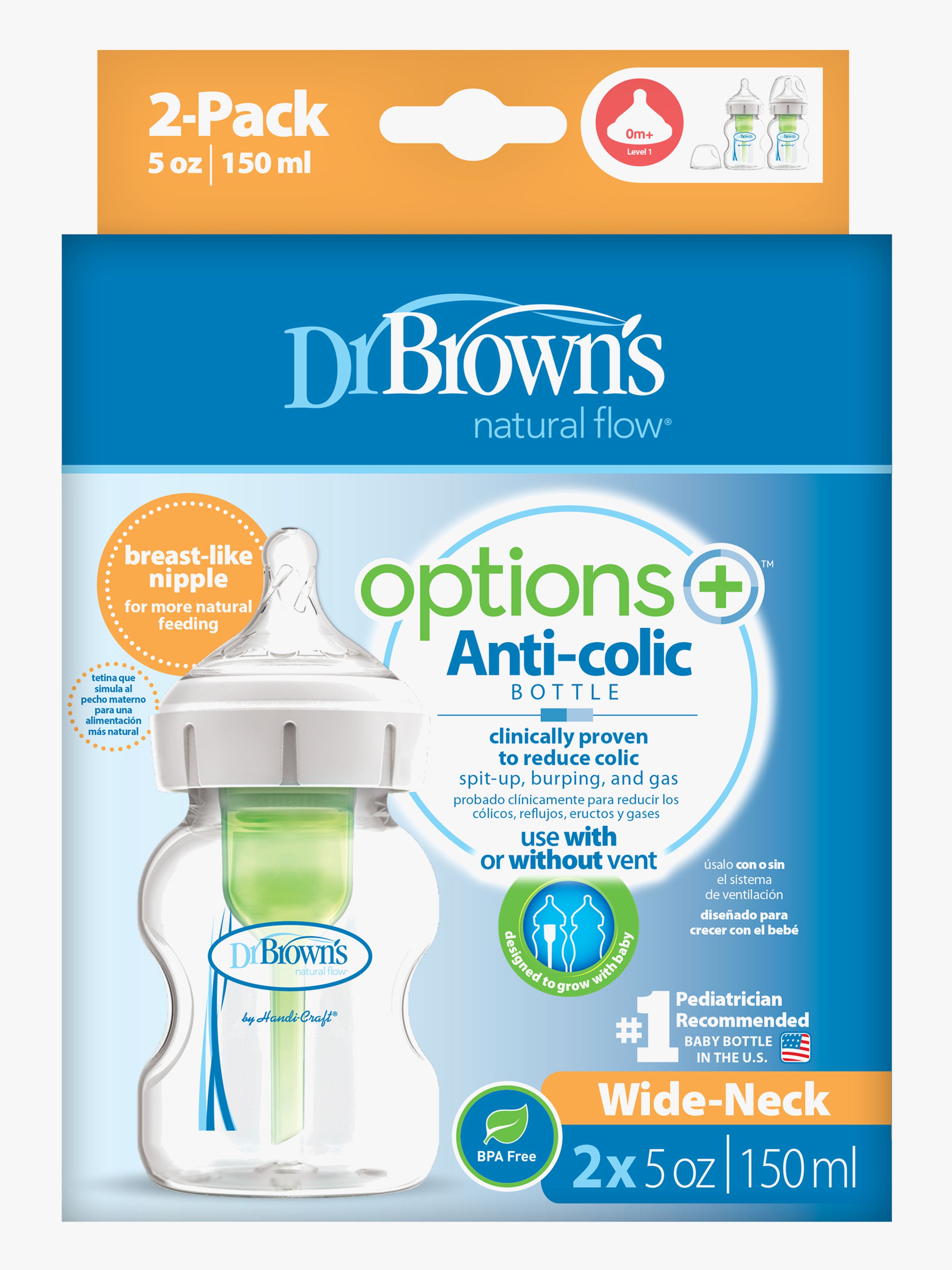 Options+ Weithals Babyflasche 150 ml 2er-Pack