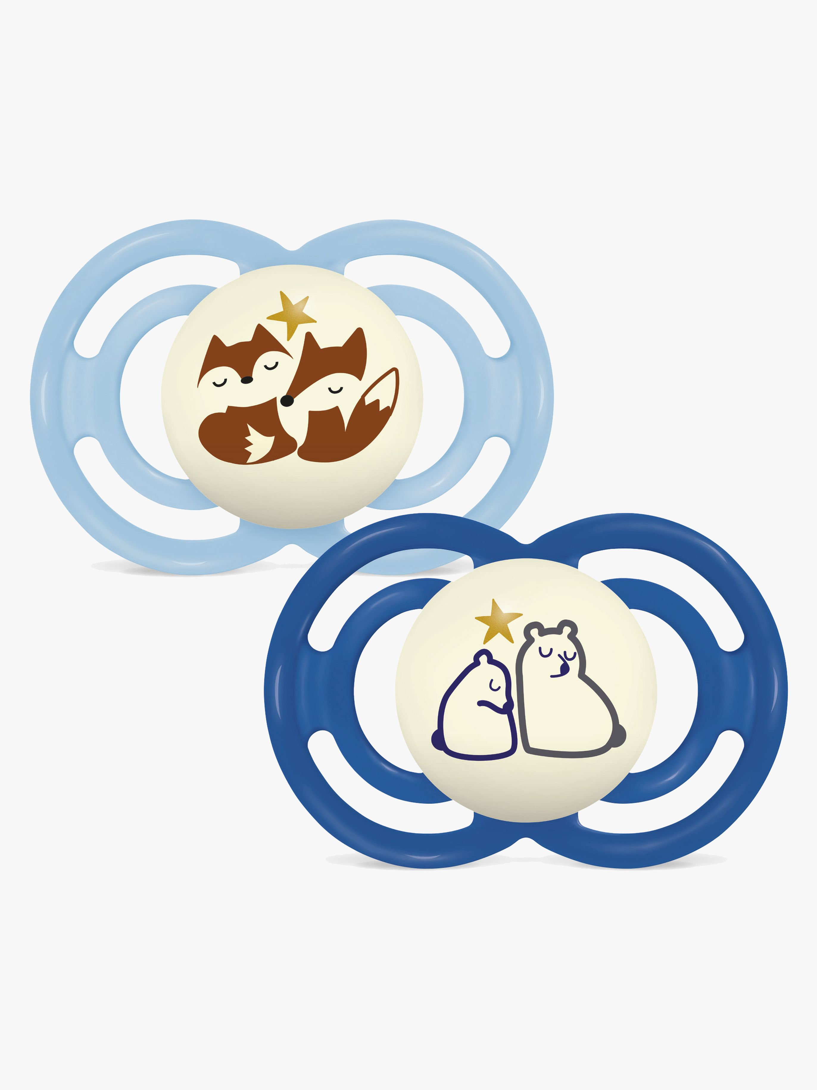 MAM Perfect Night Schnuller Silikon 2er-Pack 6-16m, Blau