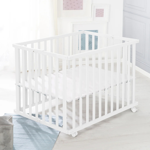 Roba Faltbares Laufgitter mit Rädern, White