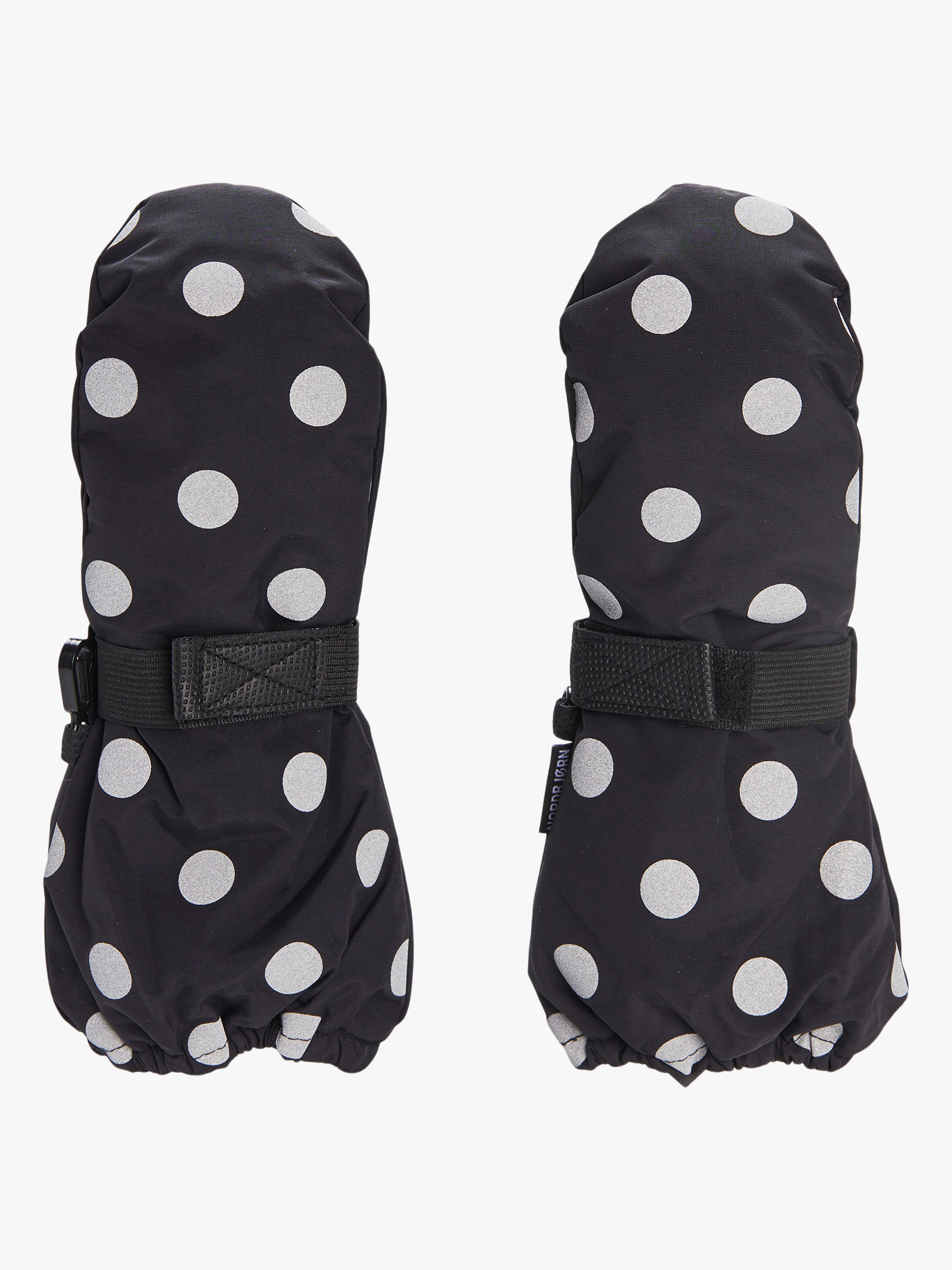 Nordbjørn Stalon Fäustlinge, Black/Silver Dots, 2-4 Jahre