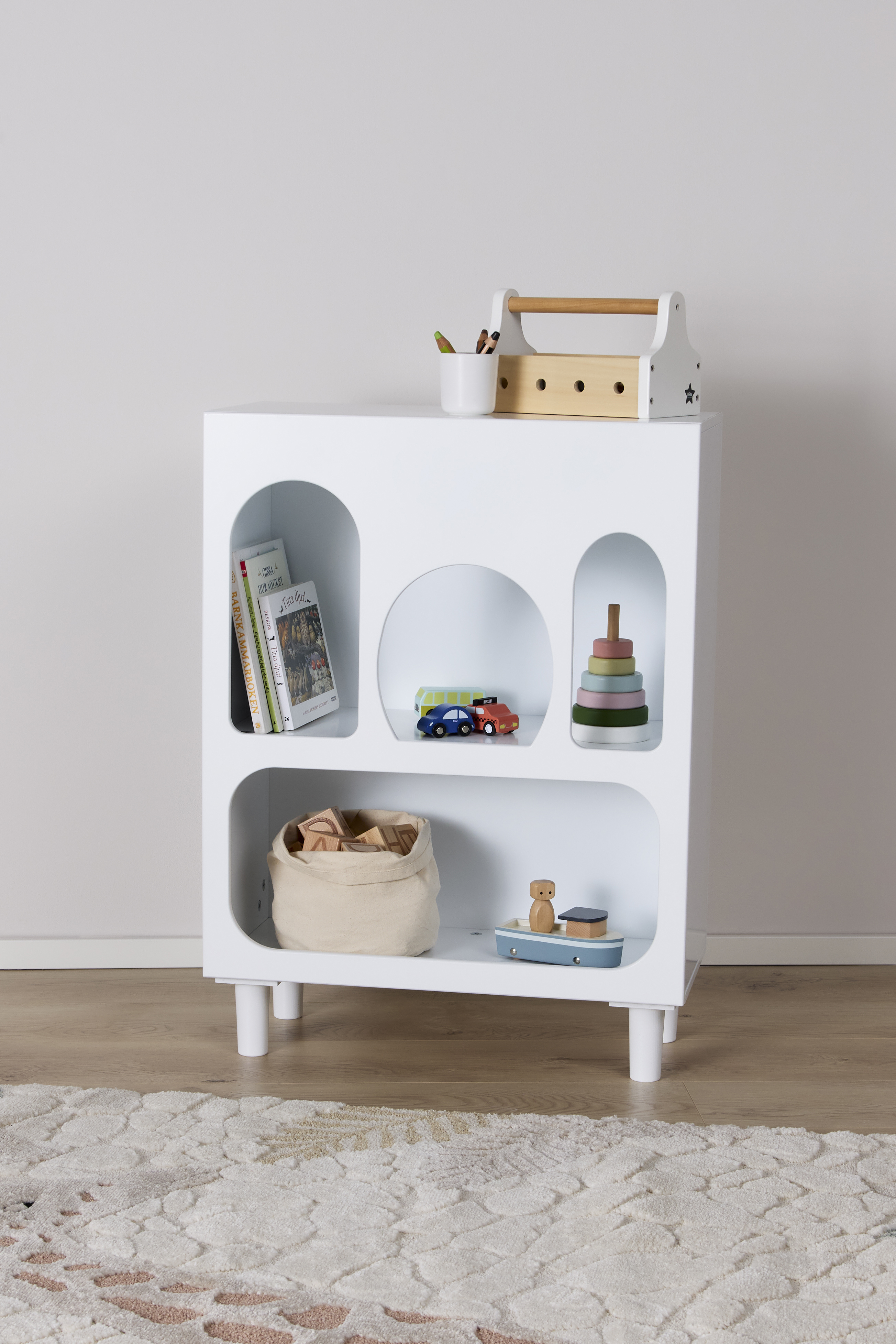 Form Bücherregal, Weiß, Kinderzimmermöbel, Kindermöbel