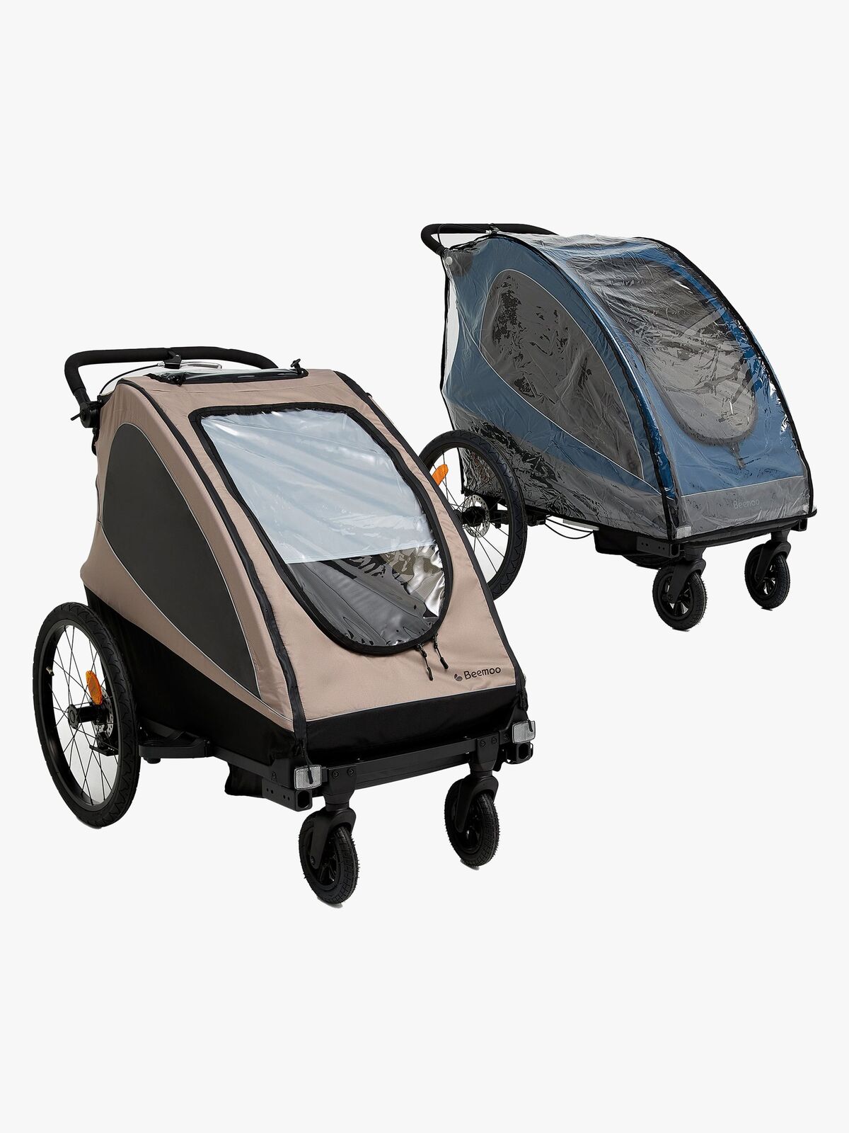 Beemoo Activity Sport Fahrradanhänger Inkl. Regenschutz, Beige