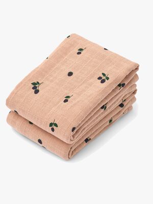 LIEWOOD Lewis Musselintuch 2er-Pack, Mini Berry/Pale Tuscany