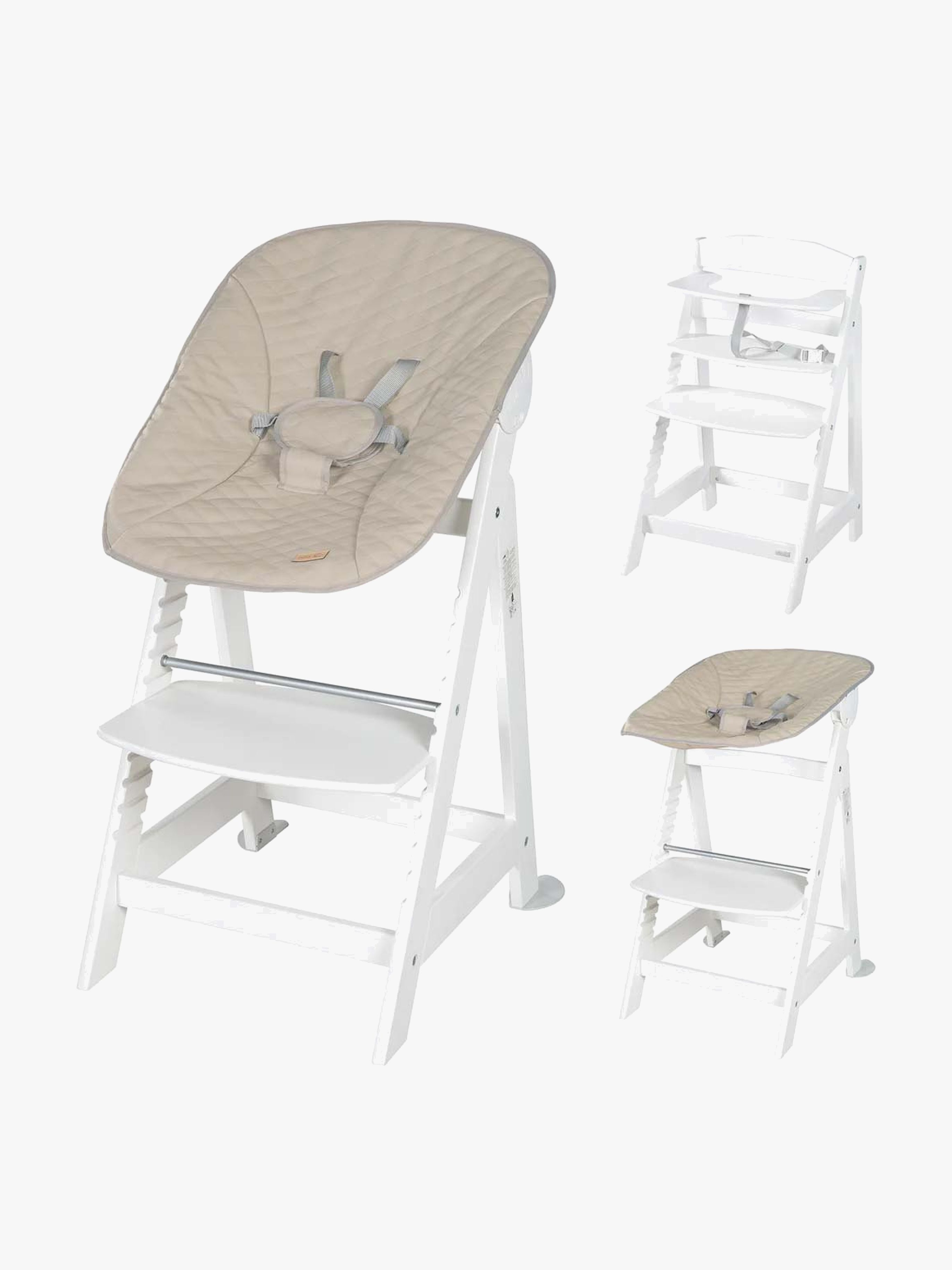 Roba Born Up 2-in-1 Hochstuhl, White/Greyish Quilted