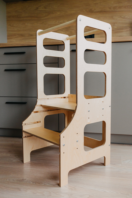 Duck Woodworks Verstellbarer Lernturm, Natur