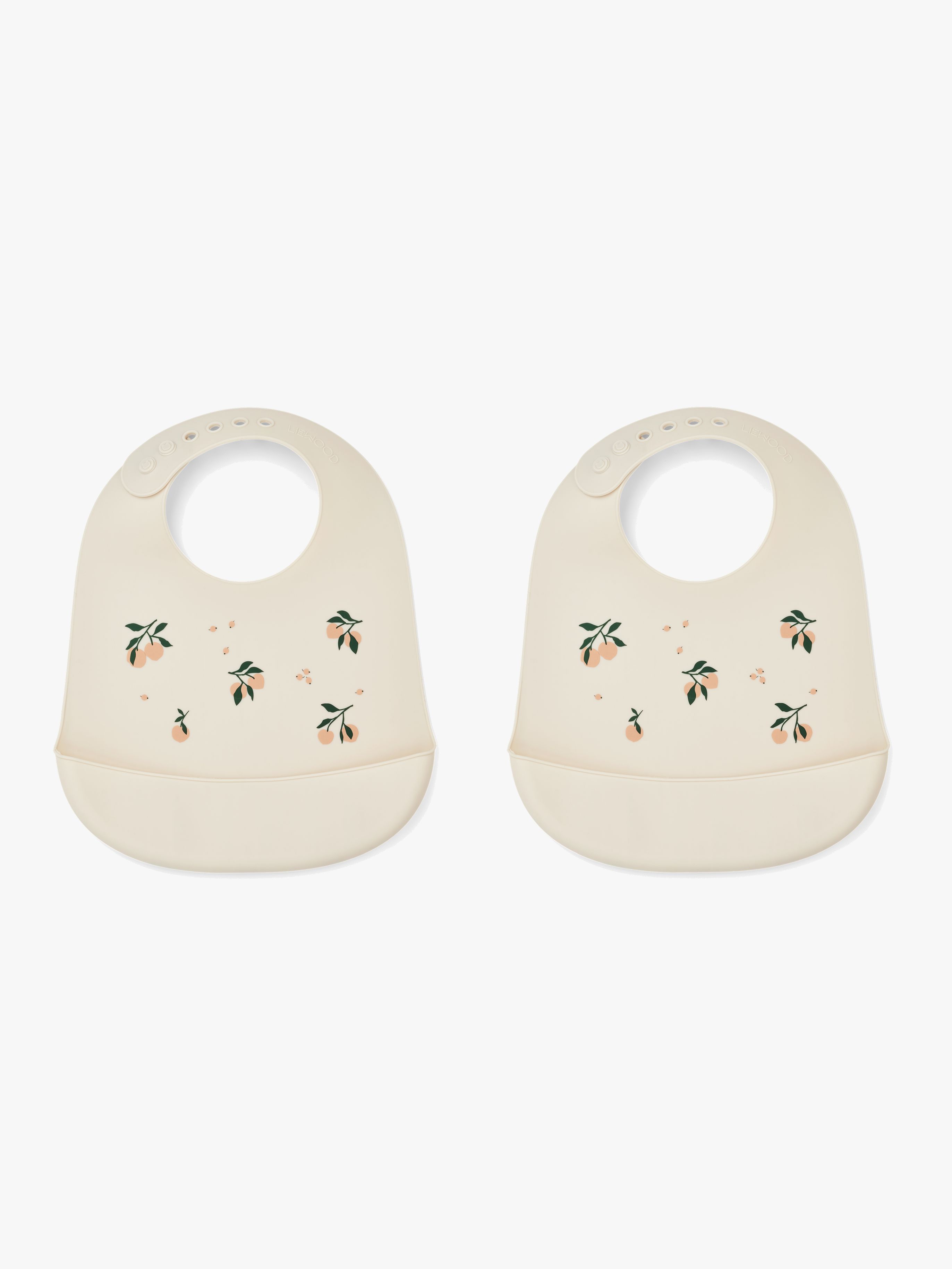 LIEWOOD Tilda Lätzchen mit Print Silikon 2er-Pack, Peach/Sea Shell