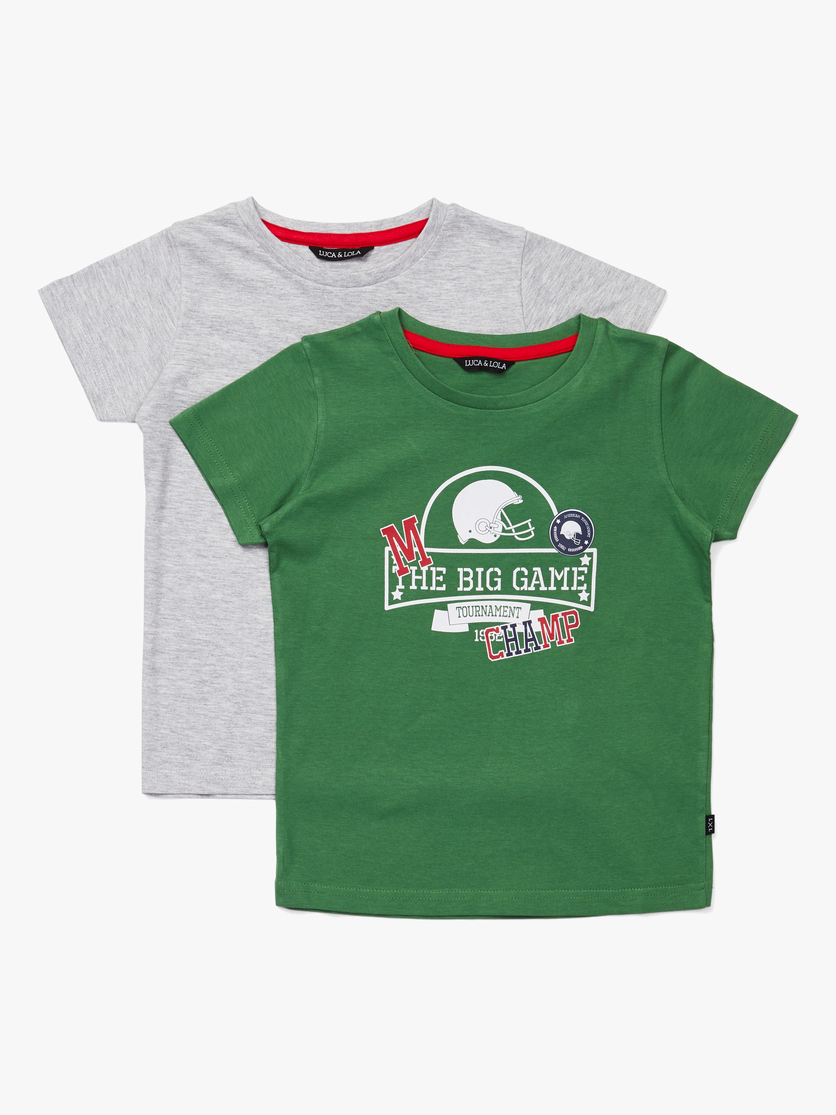 Luca &  Lola San Marino T-Shirt 2er-Pack, Green/Grey 134-140
