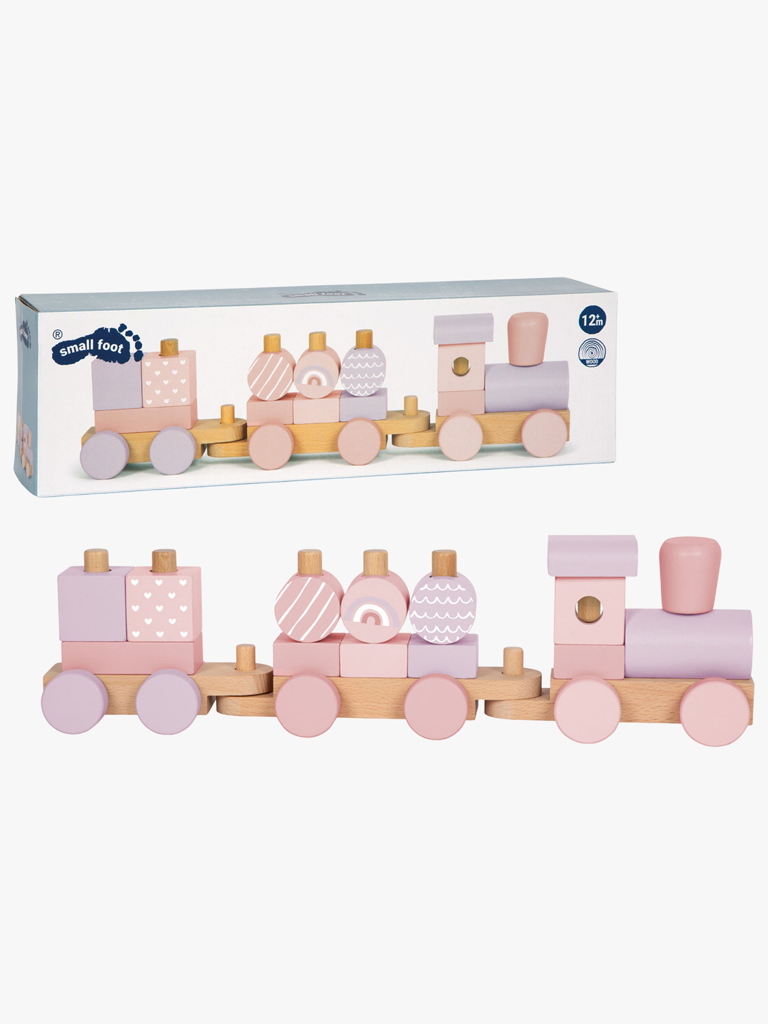 Small Foot Bauklötze-Zug, Rosa, Babyspielzeug
