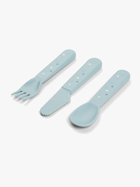 Done By Deer Foodie Besteck Happy Dots, Blau