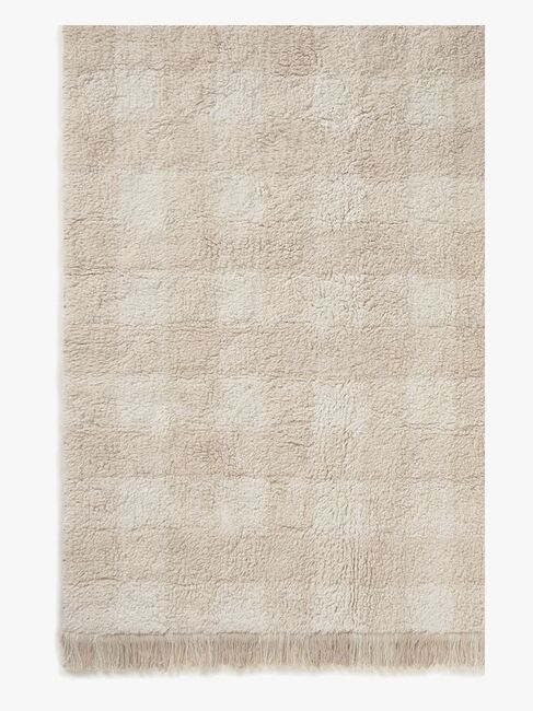 Lorena Canals Waschbarer Vichy Teppich 150x180 cm, Ivory