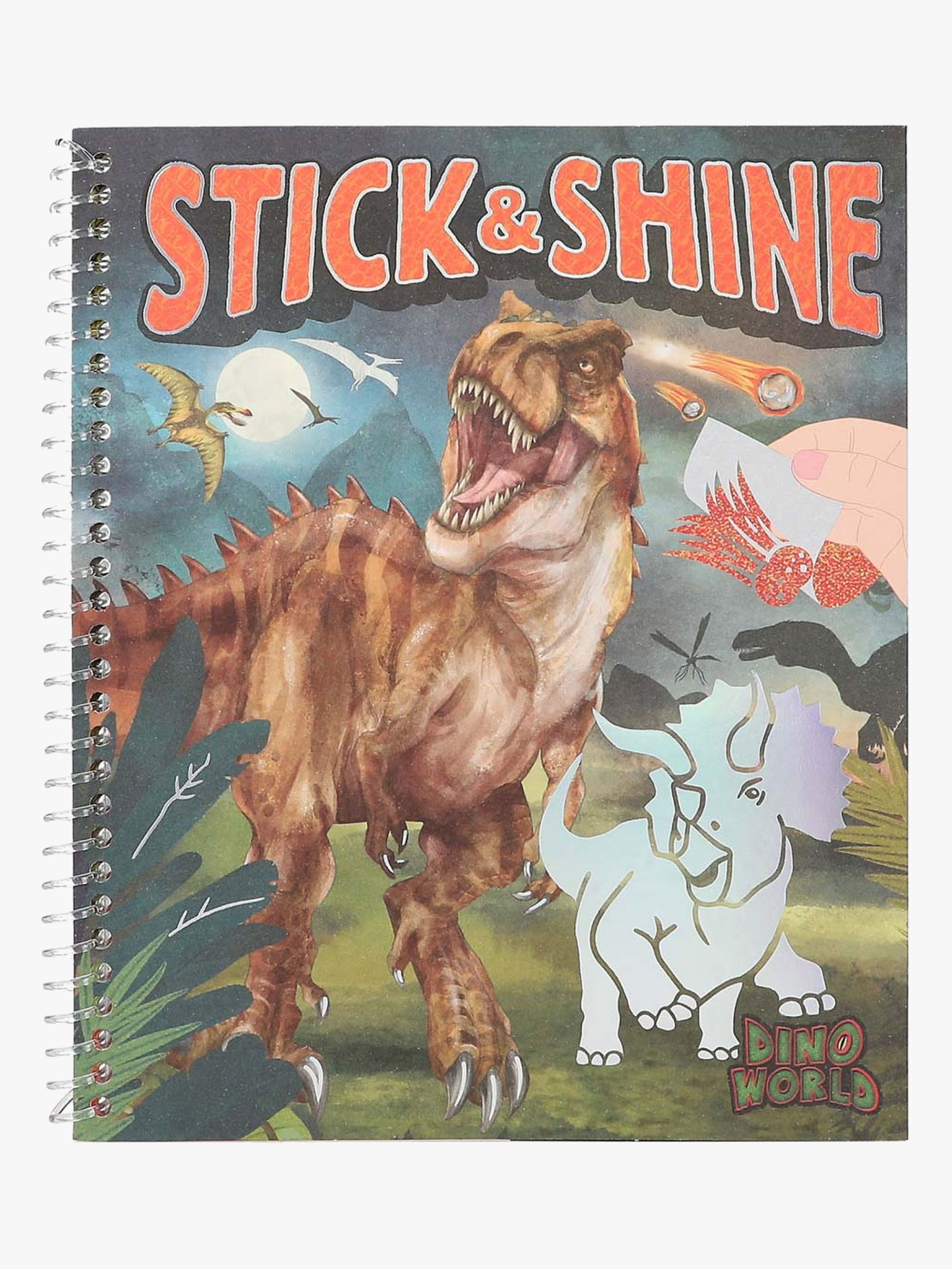 Dino World Stick &  Shine Malbuch