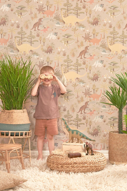 Majvillan Tapete Dinosaur Vibes, Sandy Beige