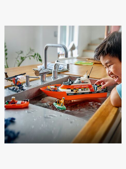 LEGO City 60504 Rettungsboot der Küstenwache mit Hubschrauber