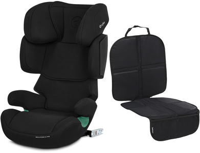 Cybex Solution X i-Fix Kindersitz inkl. Autositzschoner Lux, Pure Black