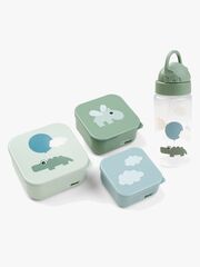 Done By Deer Happy Clouds Snackbox & Flasche, Green