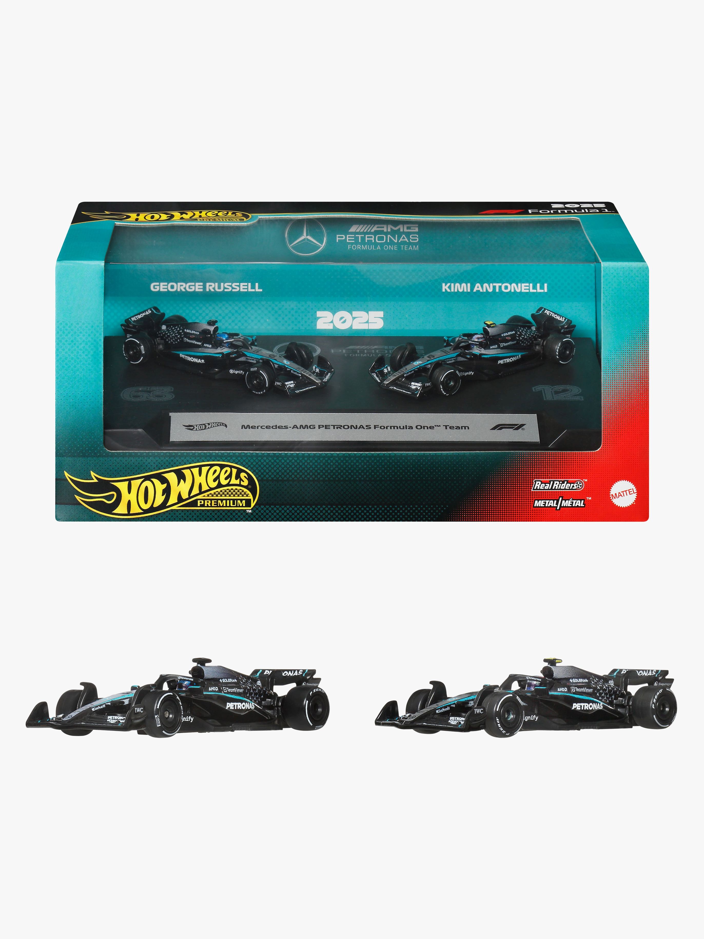 Hot Wheels Rennauto Premium F1 Mercedes-AMG Petronas Russel & Antonelli 1:64