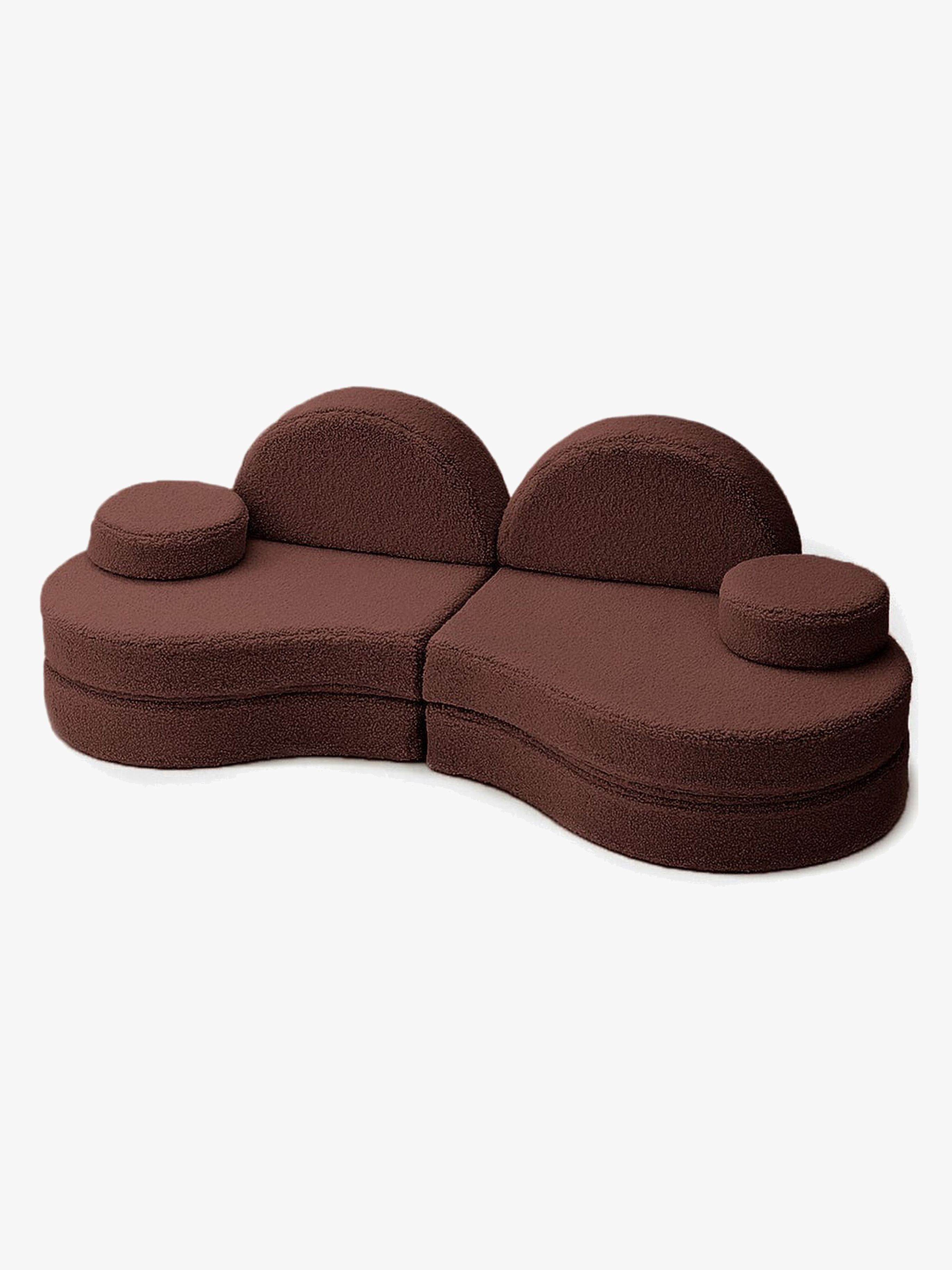 MeowBaby Bearly Sofa Coccolo, Dunkelbraun, Kindersofa, Kindercouch, Kinder