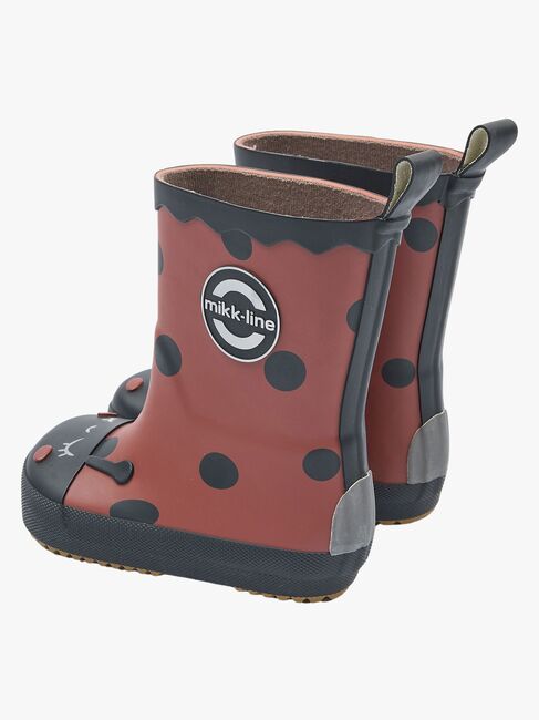 Mikk-Line Barefoot Ladybug Gummistiefel, Henna