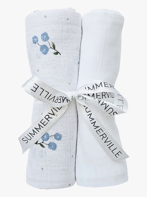 Summerville Organic Musselintuch 2er-Pack, Bluebell