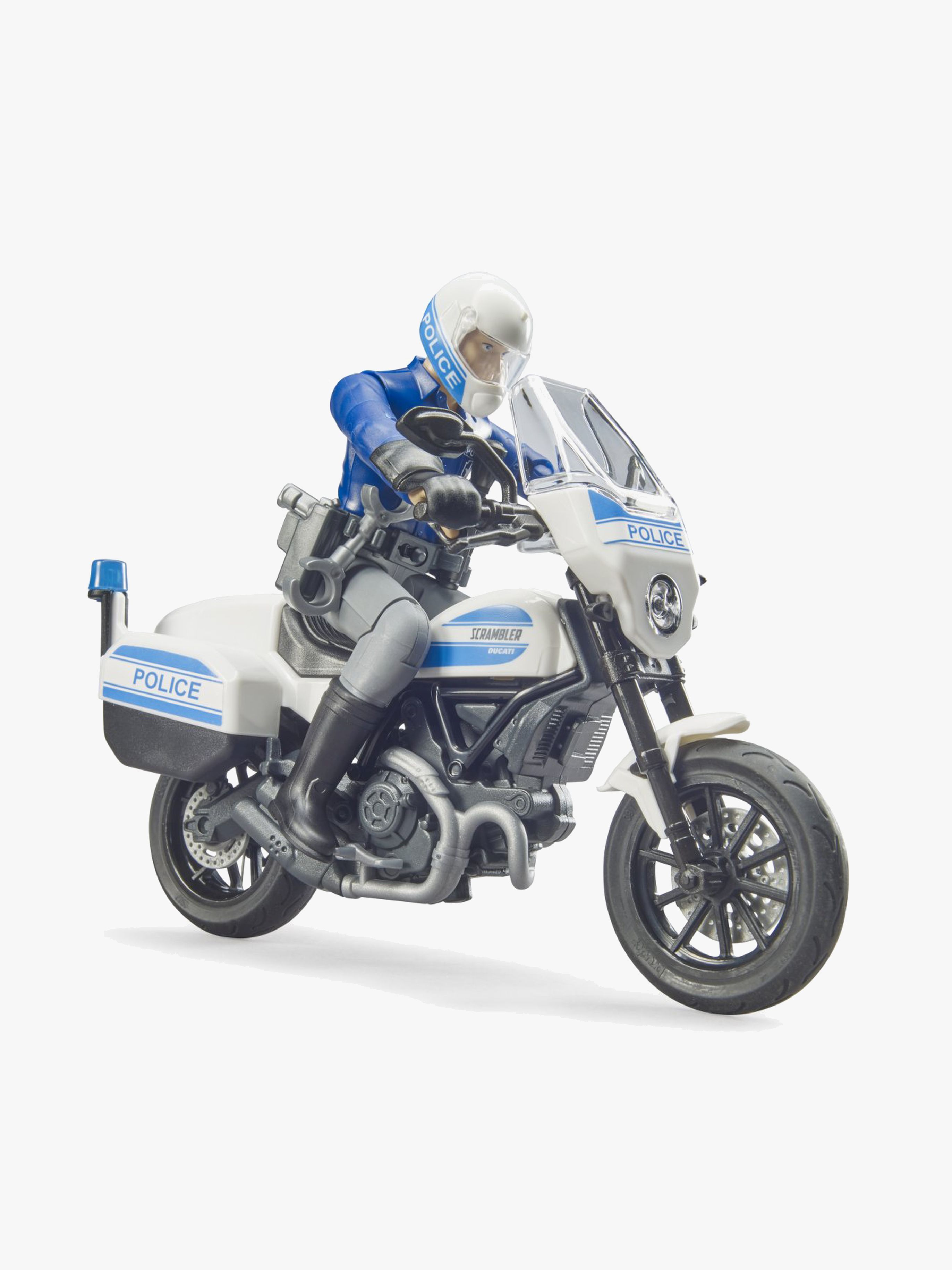 BWorld Scrambler Ducati Polizeimotorrad mit Fahrer