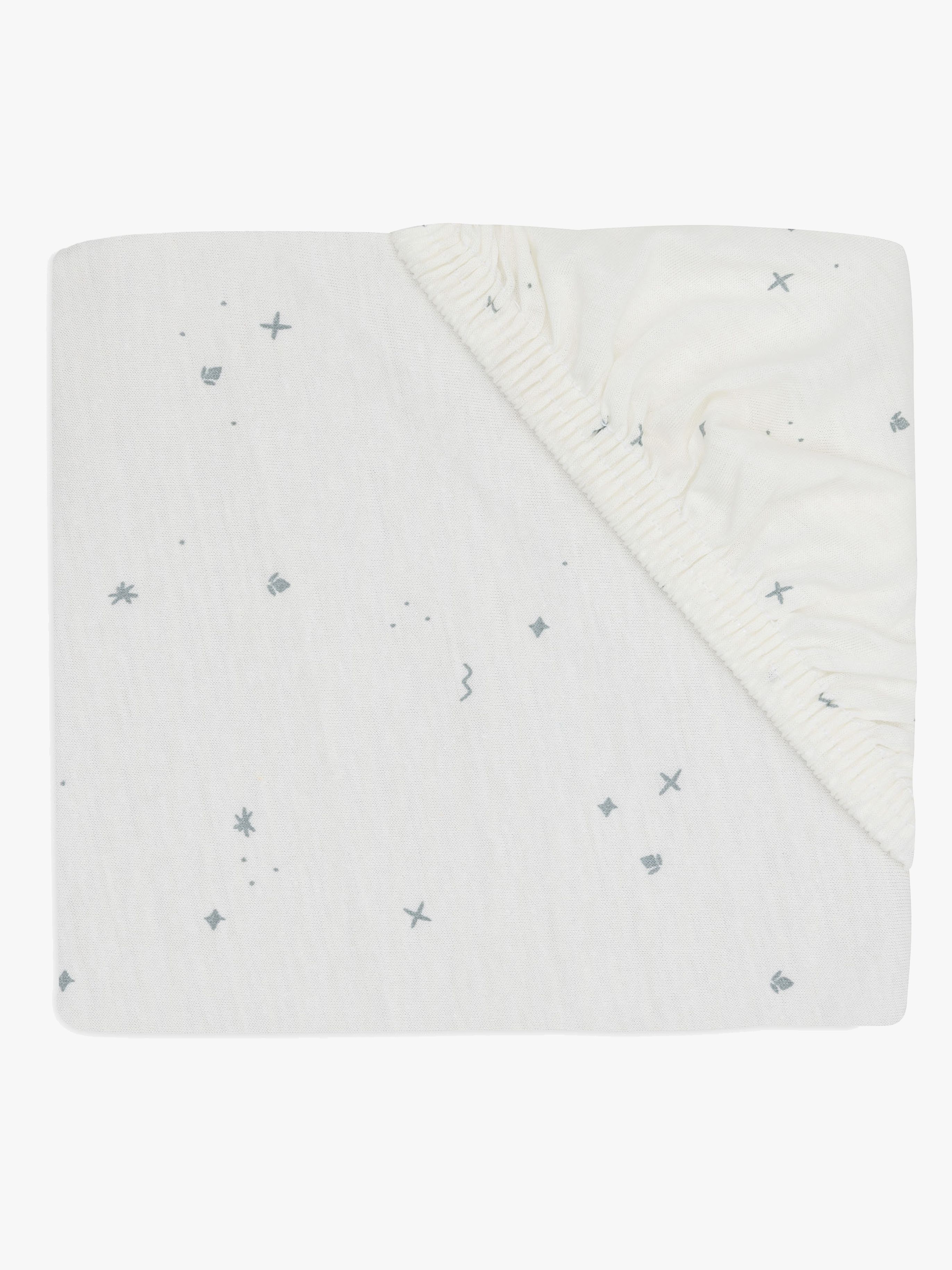 Spannbettlaken Twinkling 60x120 cm, Off White / Sea Green