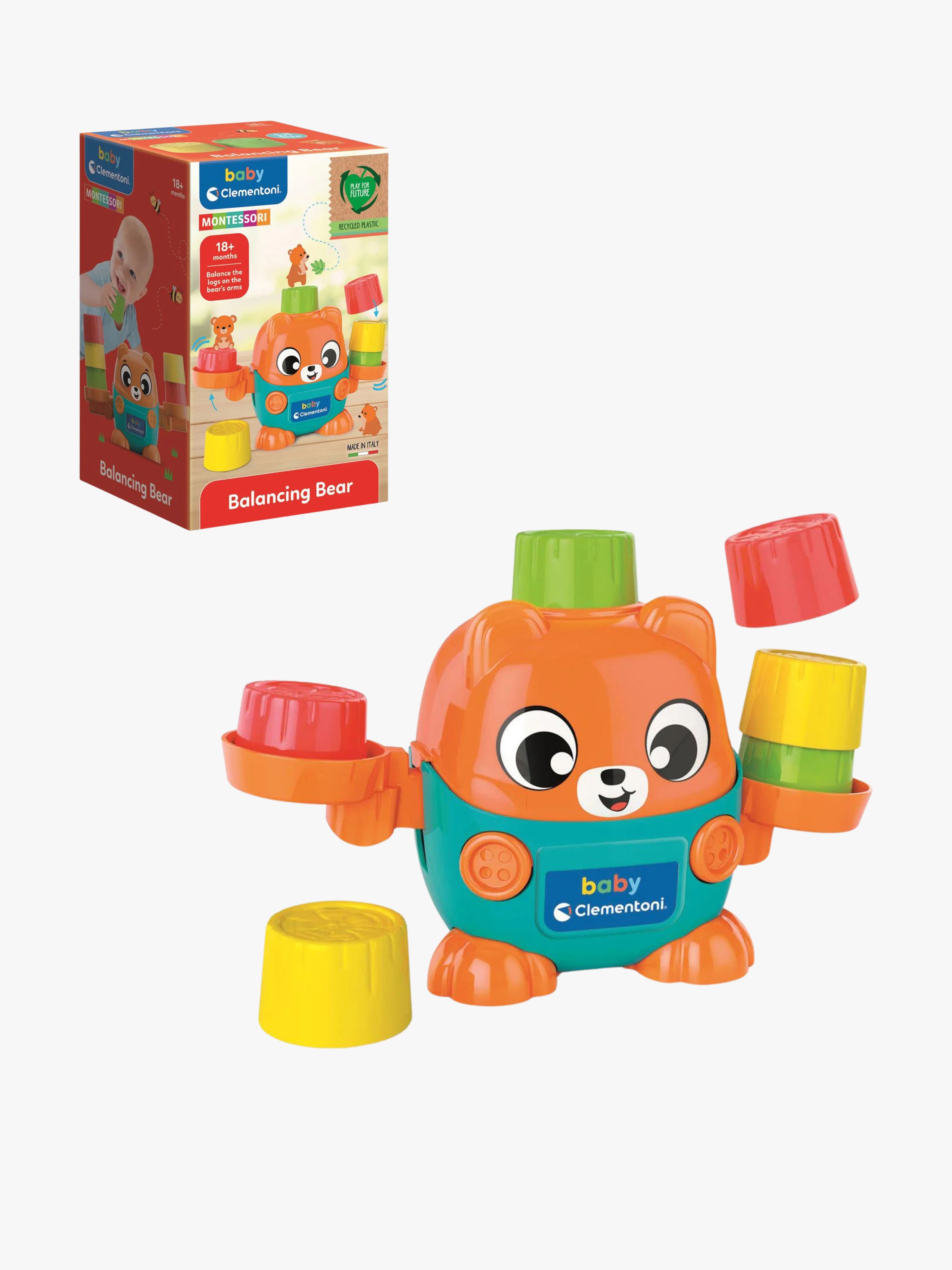 Clementoni Baby Montessori Aktivitätsspielzeug Gleichgewicht Bär, Babyspielzeug