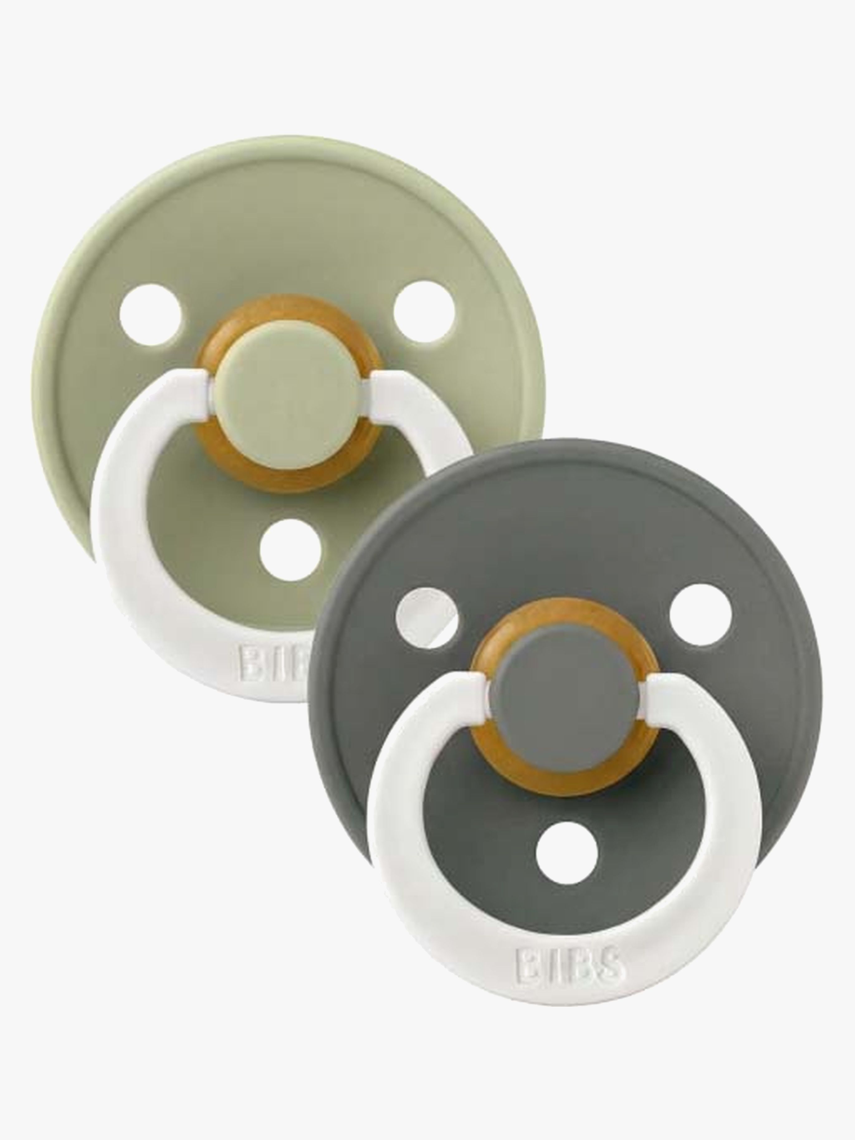 BIBS Colour Schnuller 2er-Pack Latex Gr. 2, Sage/Pine GLOW