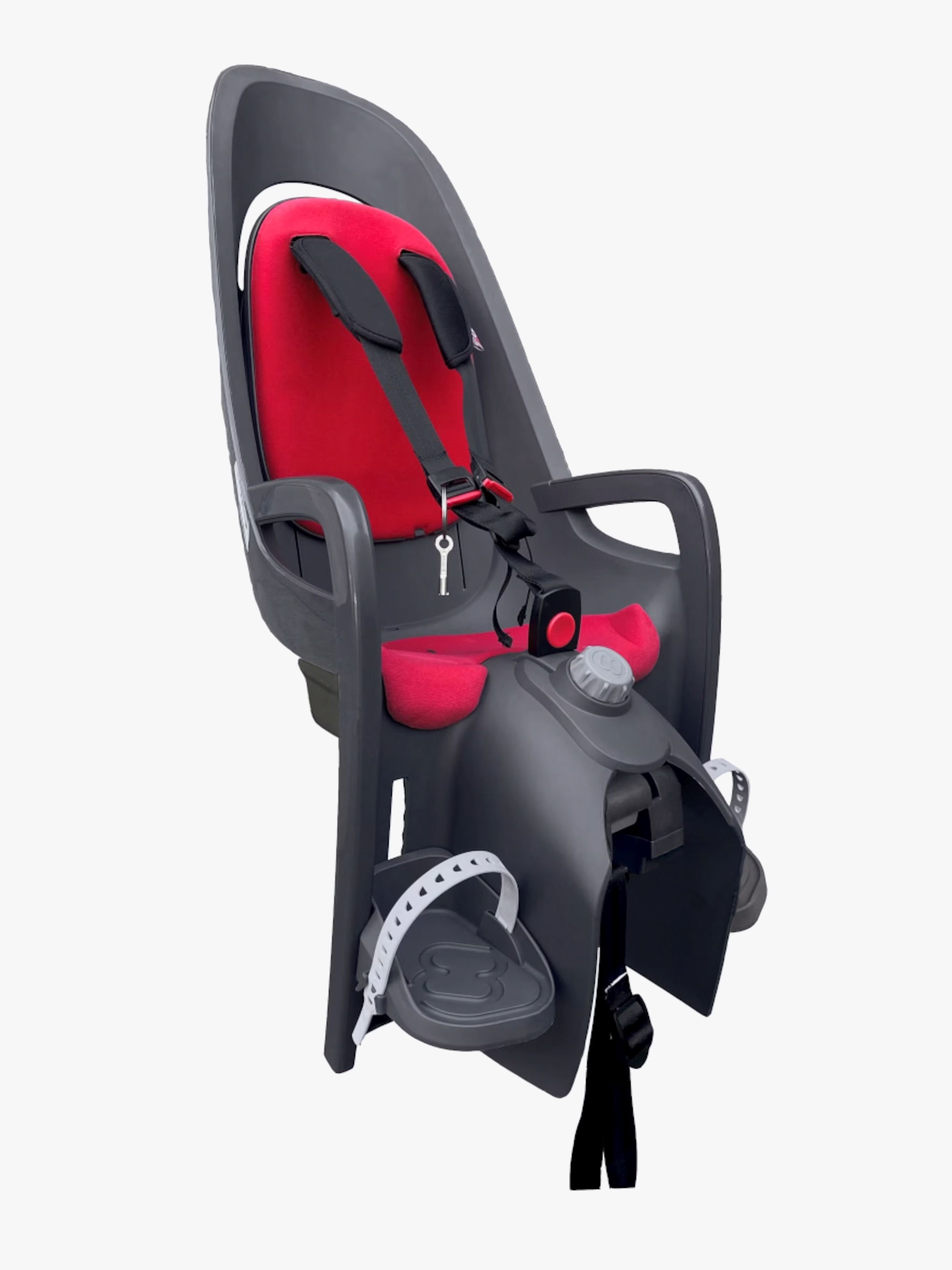 CARESS Fahrradsitz inkl. Adapter, Grey / Red