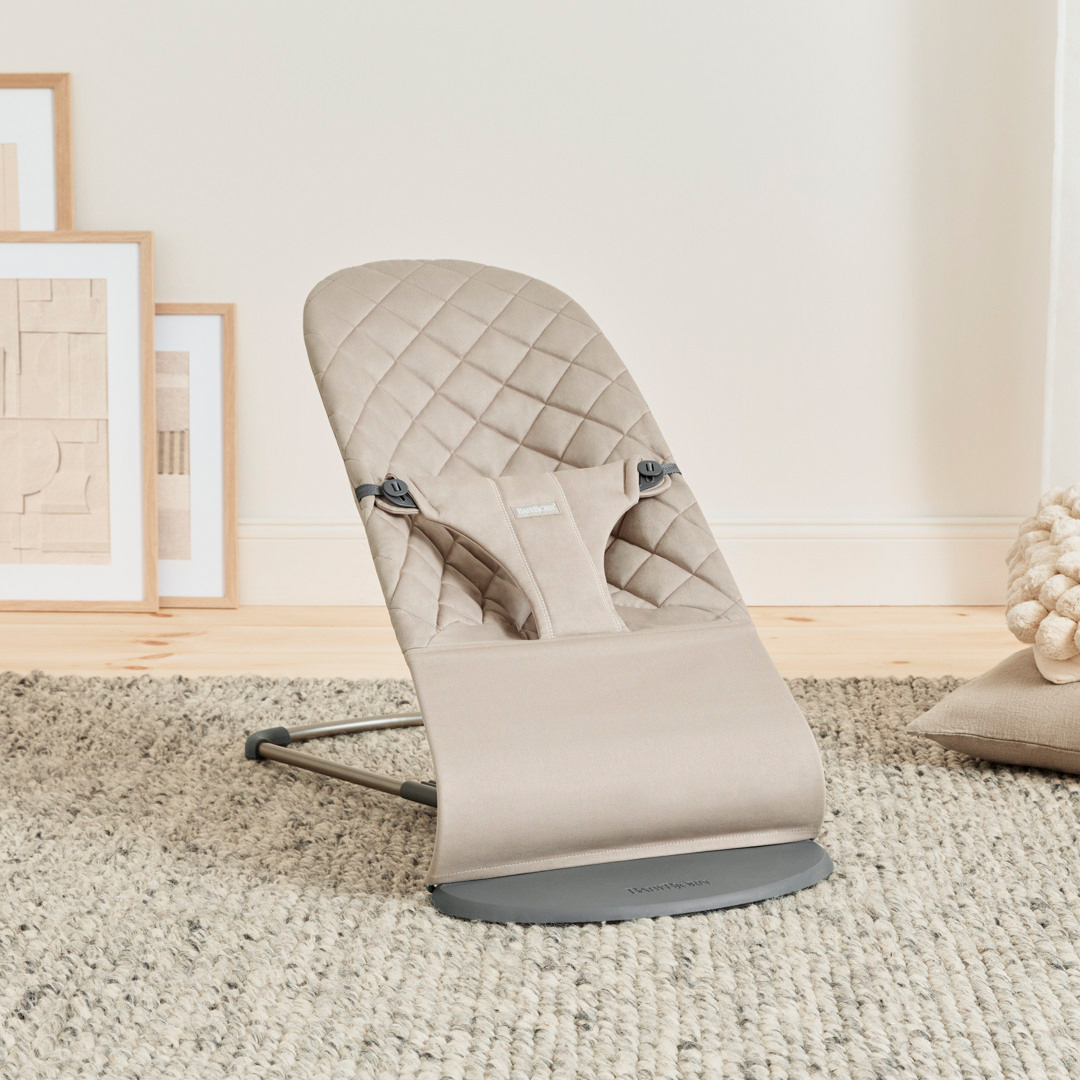 Bliss Babywippe Gewebe, Klassische Steppung, Sandgrau