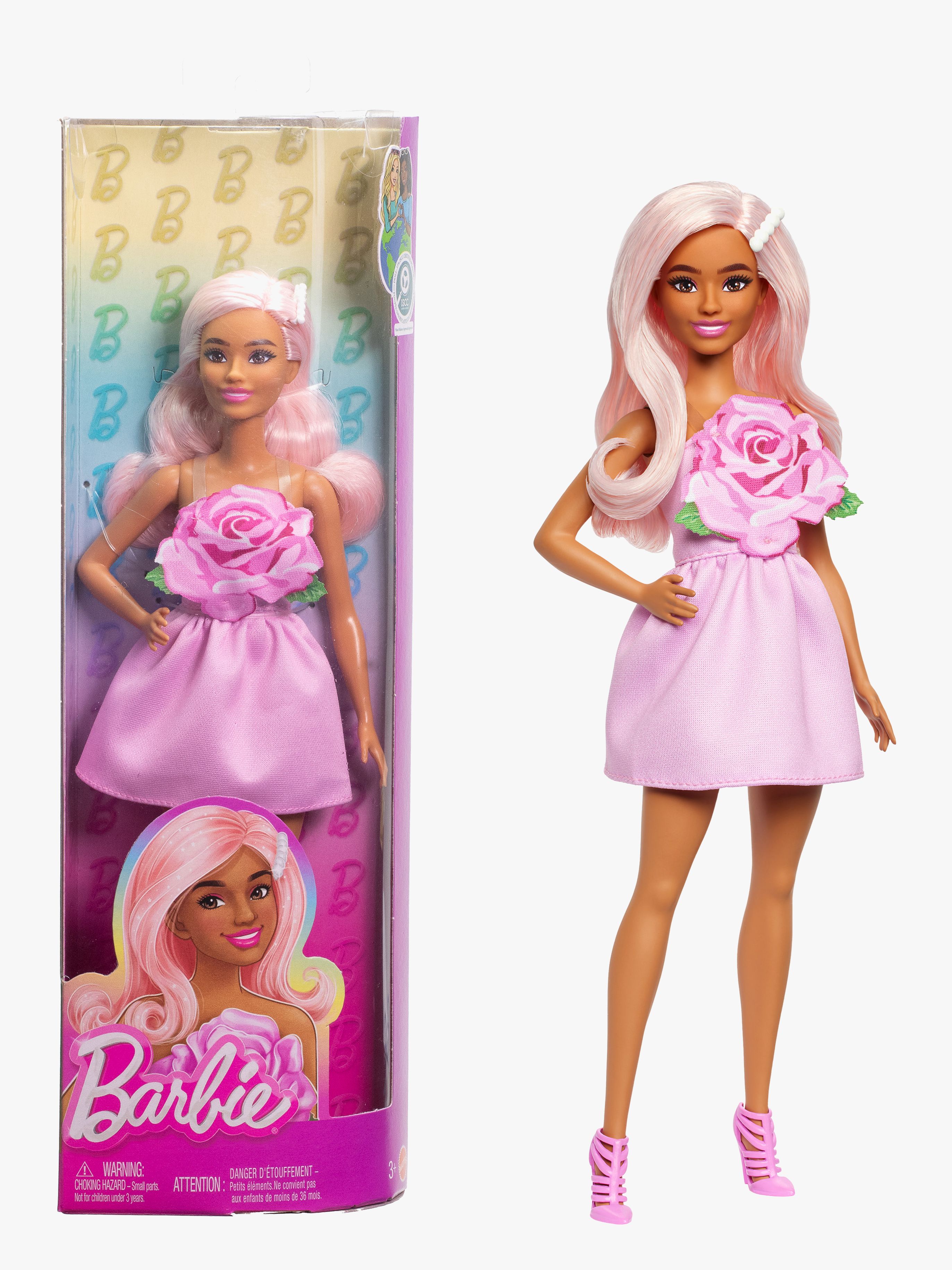 Barbie Deluxe Style Puppe Im Rosa Kleid