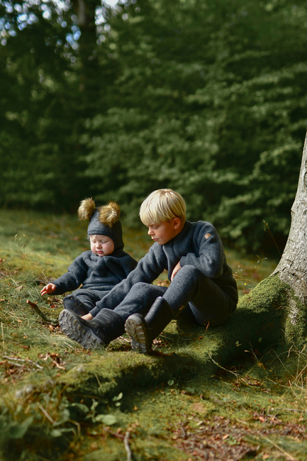 Mikk-Line Wollfilz-Hose Baby, Anthracite Melange