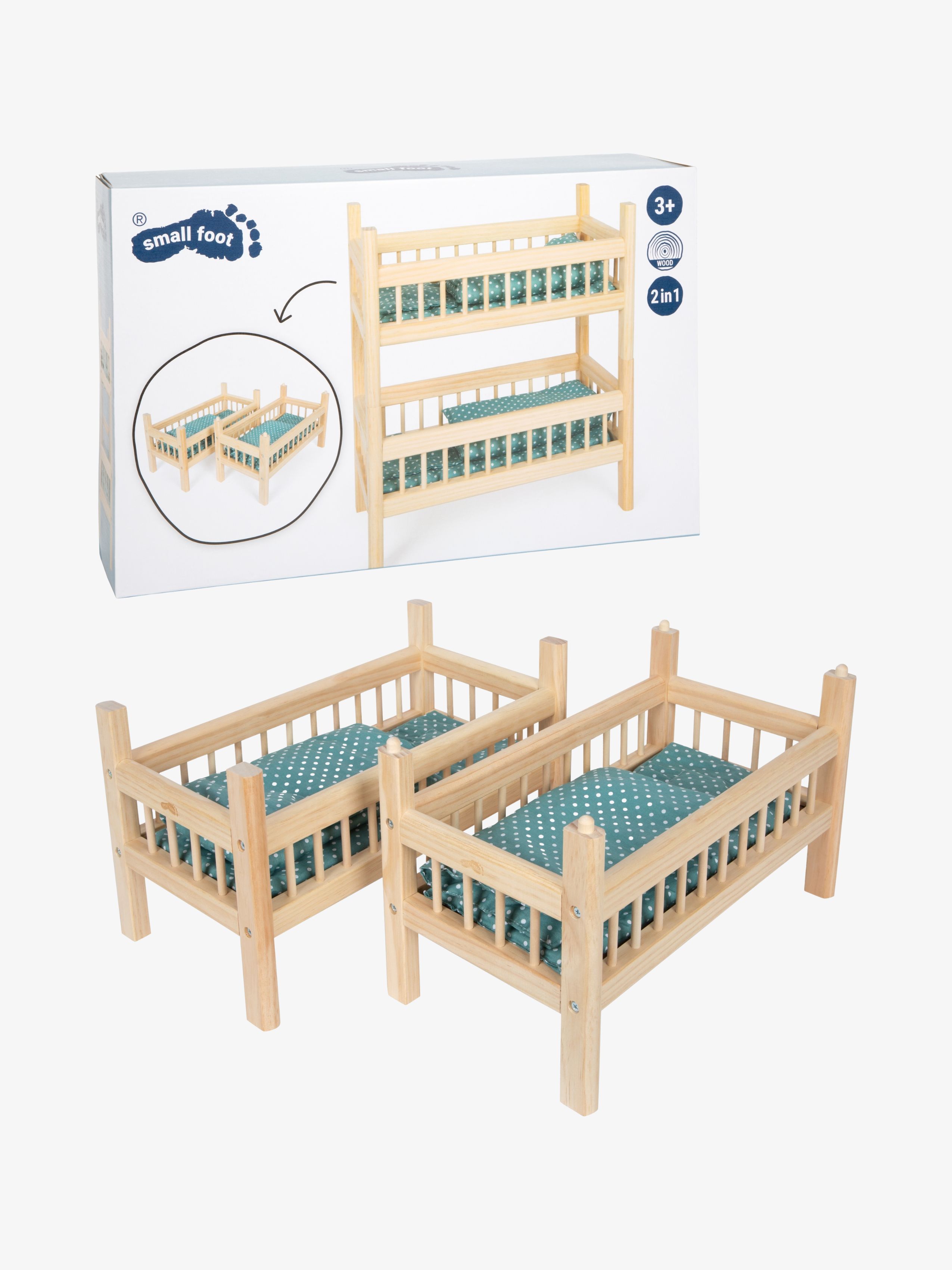 Puppenhochbett aus Naturholz