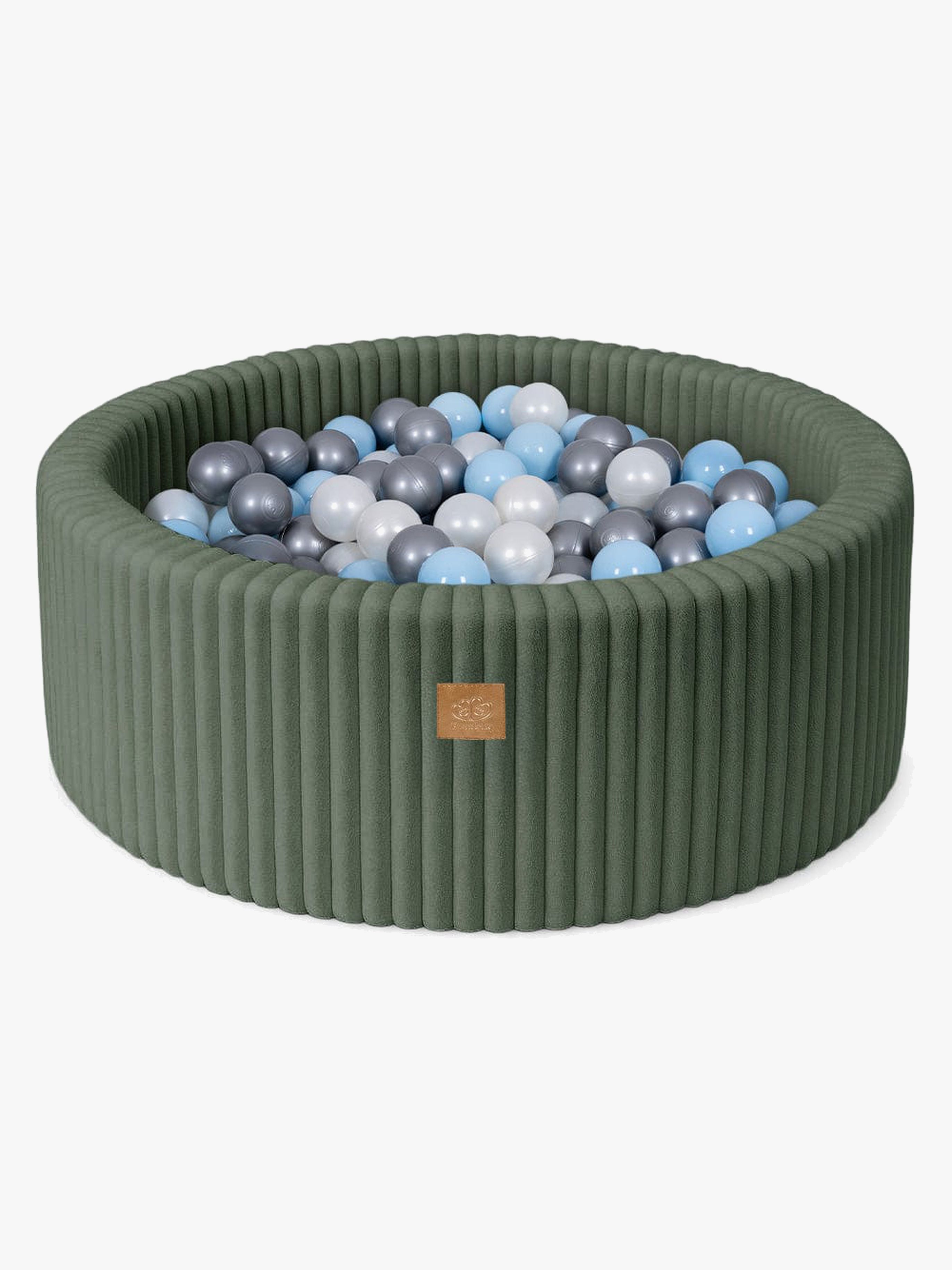 MeowBaby Churros Bällebad Olive Green, Blue/Silver