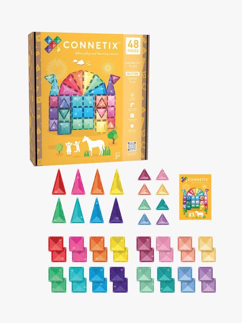Connetix Magnetische Bauteile Glitzer Schloss 48 Teile
