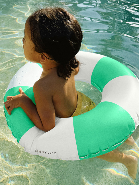 SUNNYLiFE Mini Schwimmring, Pool Party Green Stripe